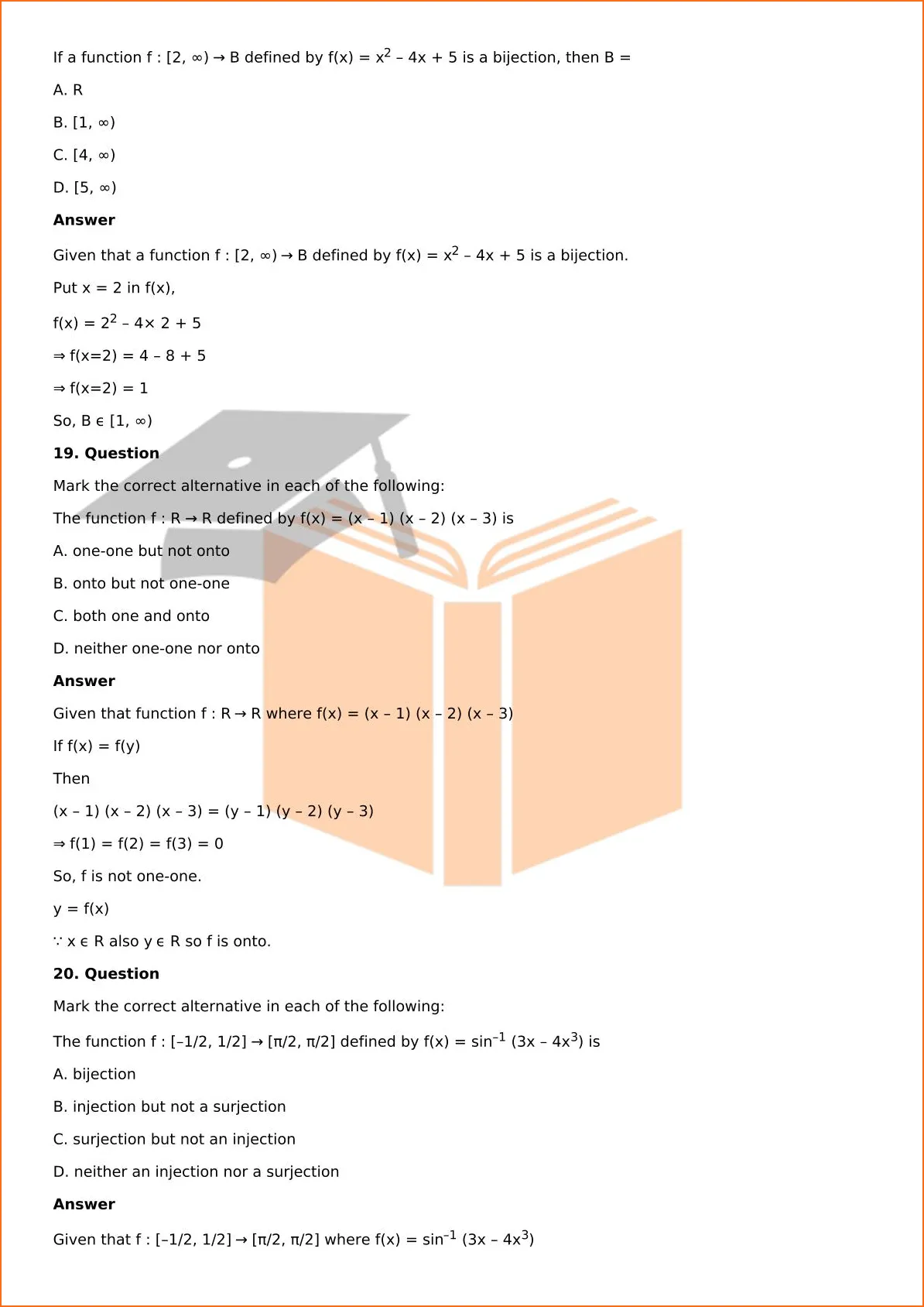 RD Sharma Solutions For Class 12 Maths Chapter 2 Functions