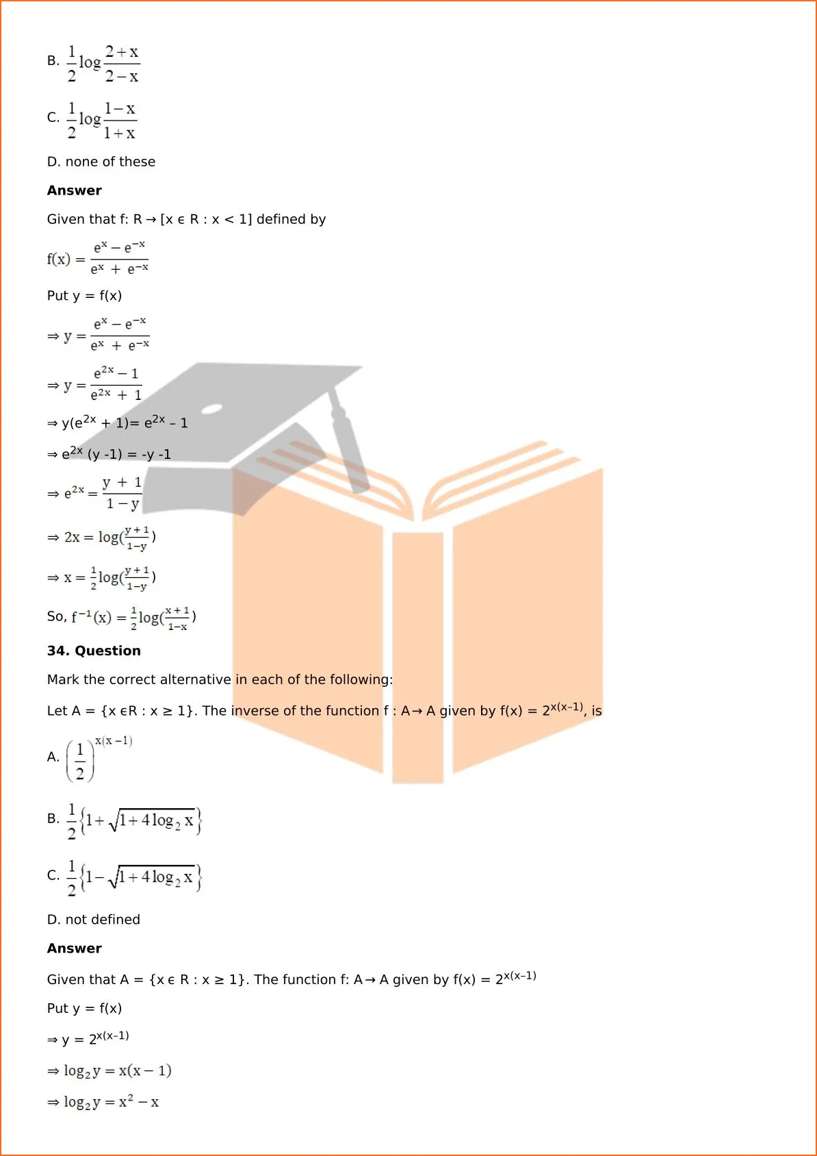 RD Sharma Solutions For Class 12 Maths Chapter 2 Functions