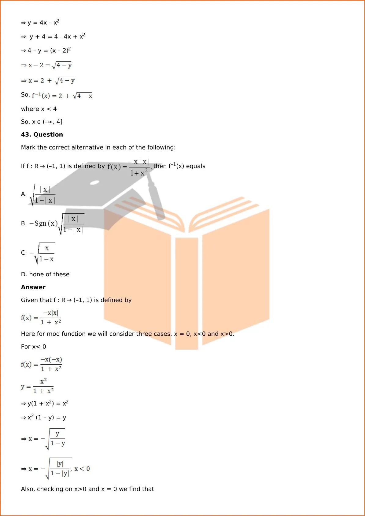 RD Sharma Solutions For Class 12 Maths Chapter 2 Functions