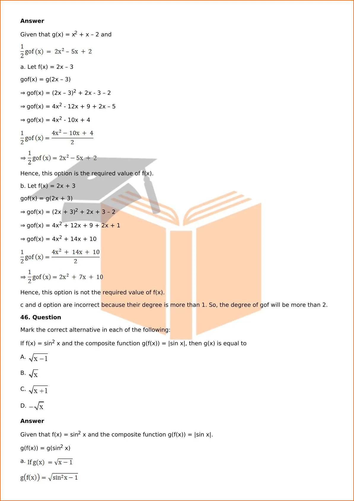 RD Sharma Solutions For Class 12 Maths Chapter 2 Functions