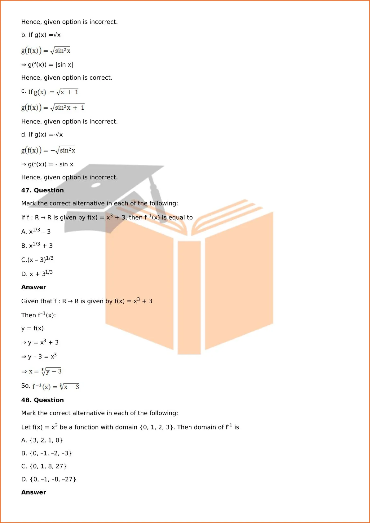 RD Sharma Solutions For Class 12 Maths Chapter 2 Functions