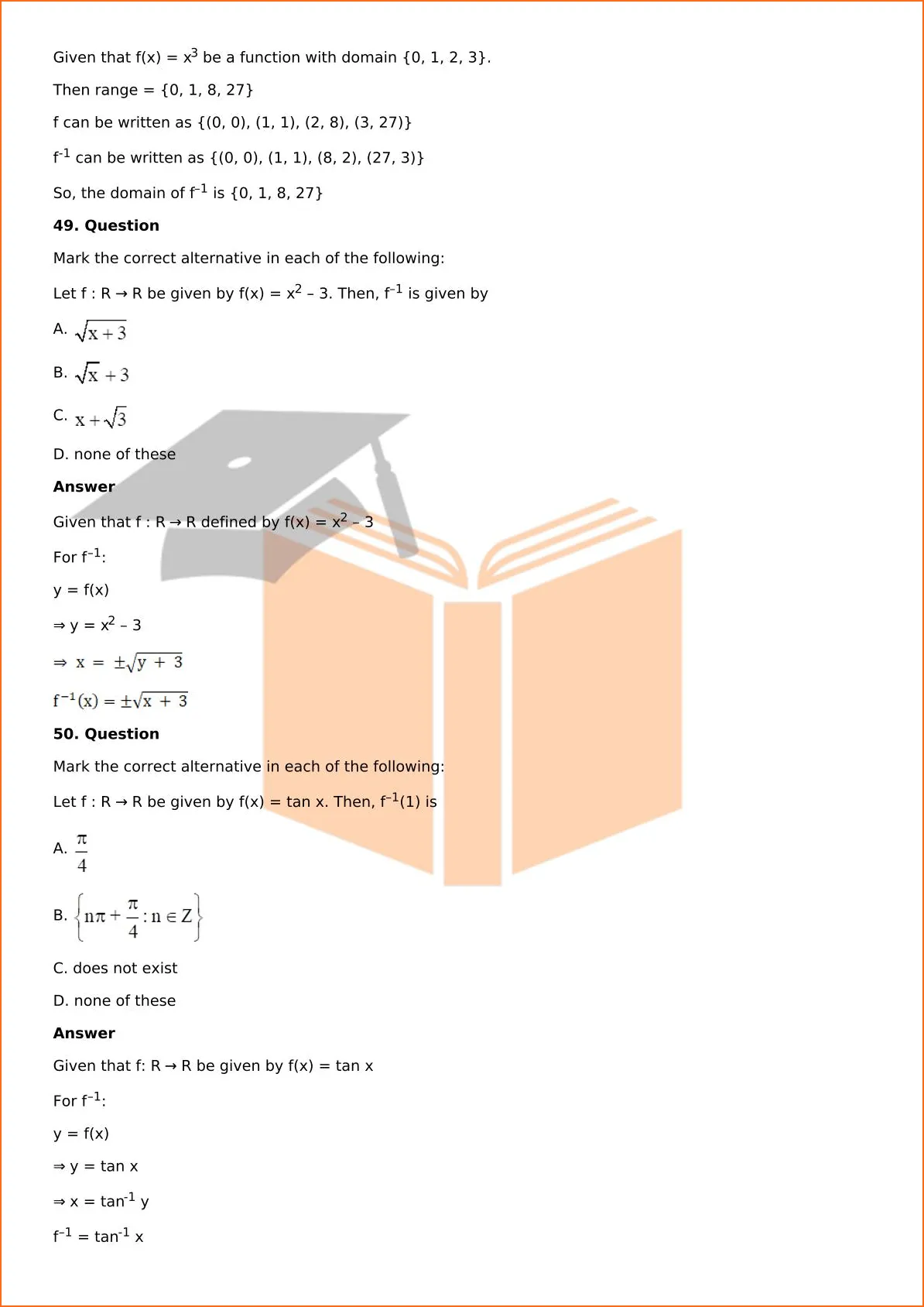 RD Sharma Solutions For Class 12 Maths Chapter 2 Functions