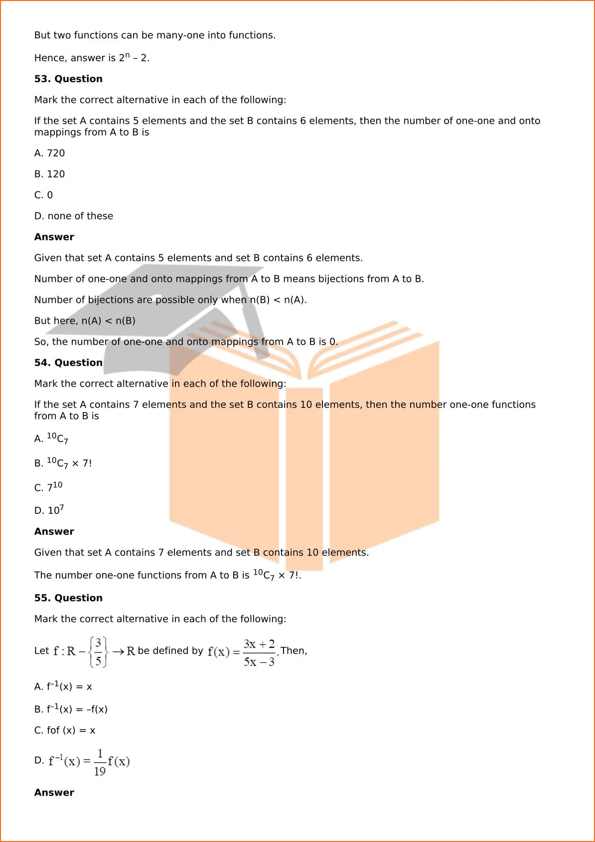 RD Sharma Solutions For Class 12 Maths Chapter 2 Functions