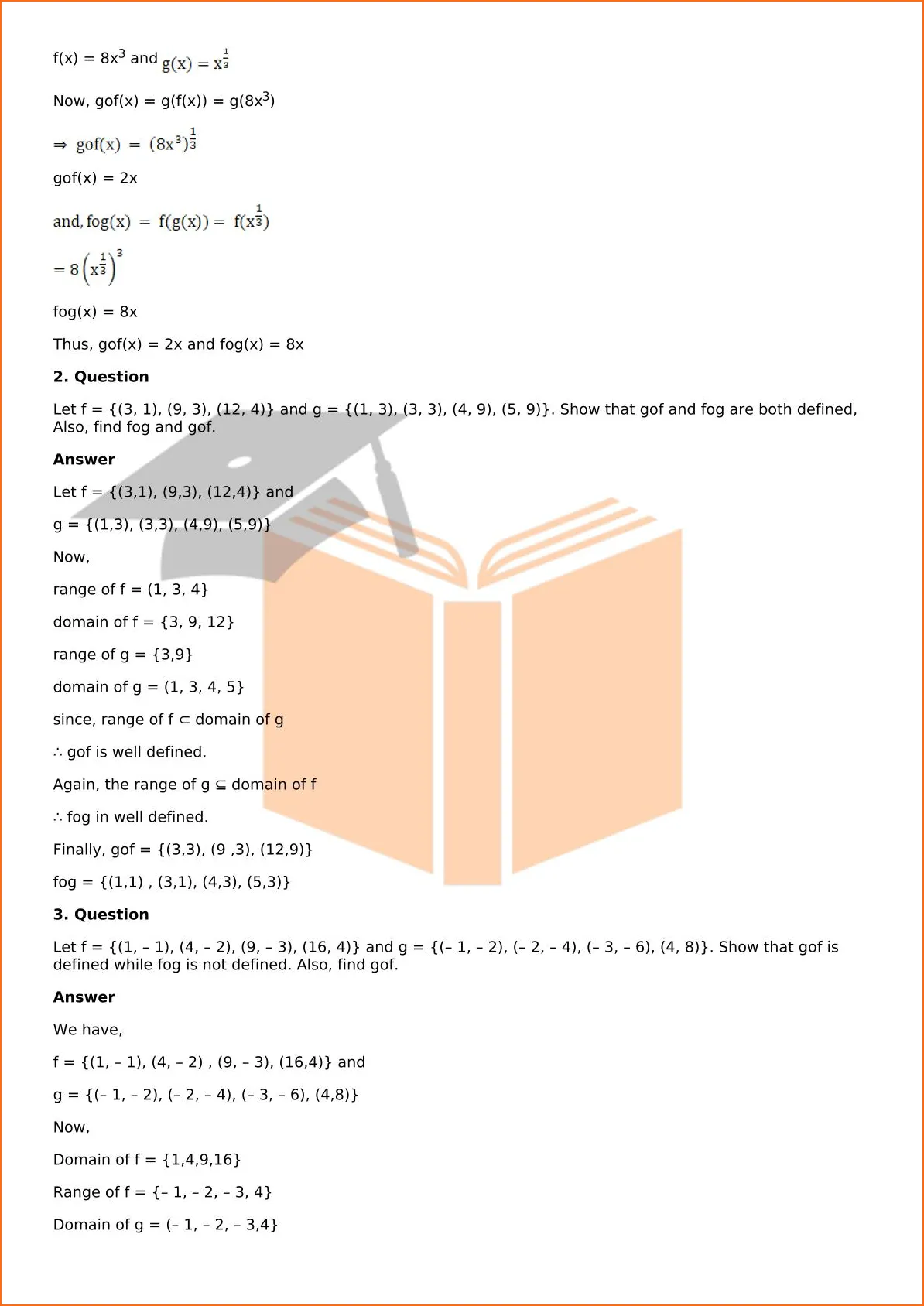 RD Sharma Solutions For Class 12 Maths Chapter 2 Functions