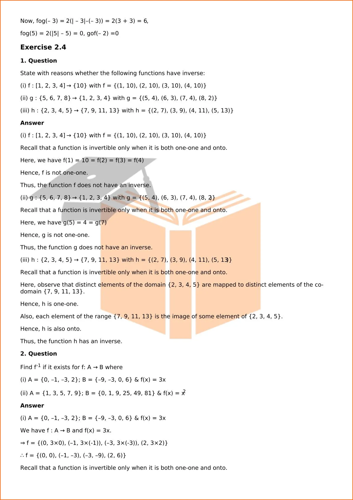 RD Sharma Solutions For Class 12 Maths Chapter 2 Functions