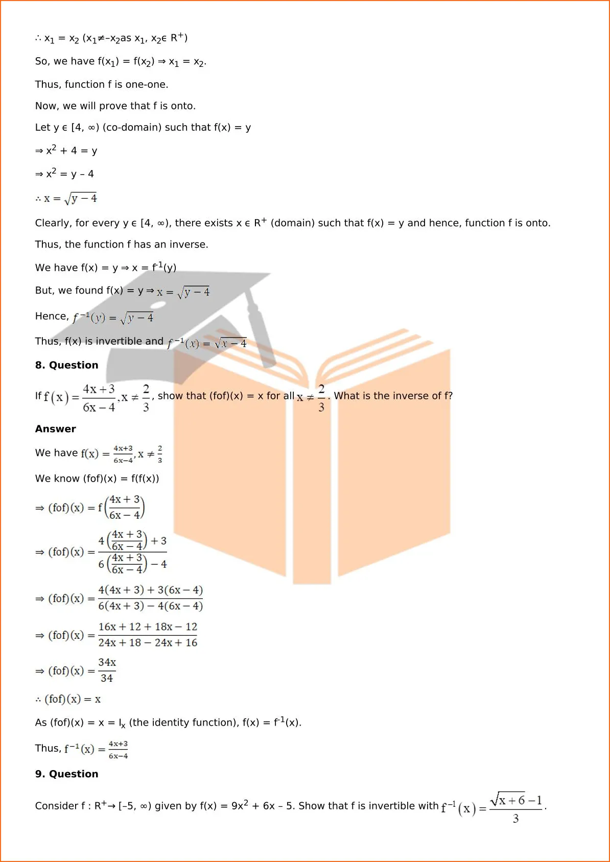 RD Sharma Solutions For Class 12 Maths Chapter 2 Functions