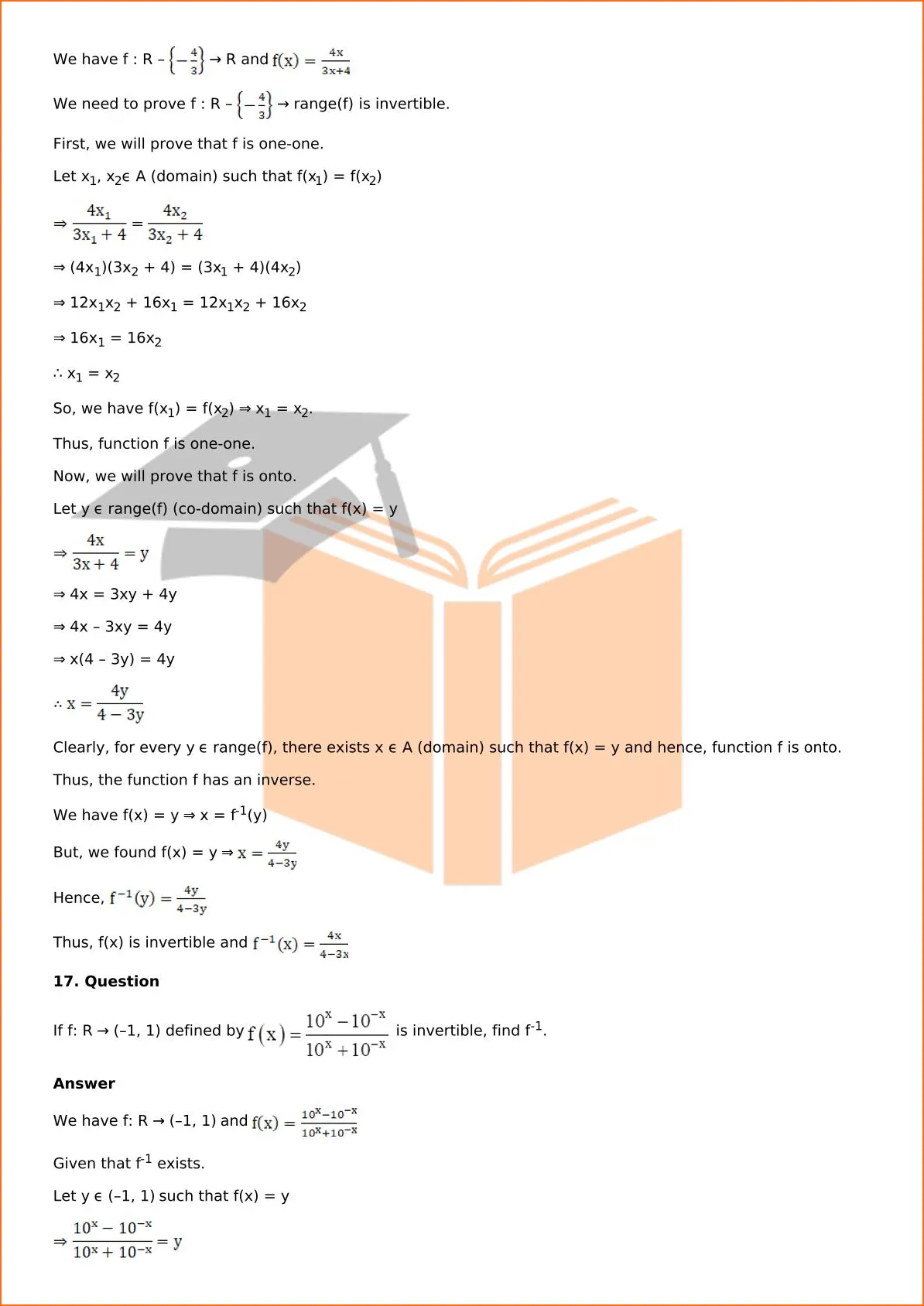 RD Sharma Solutions For Class 12 Maths Chapter 2 Functions