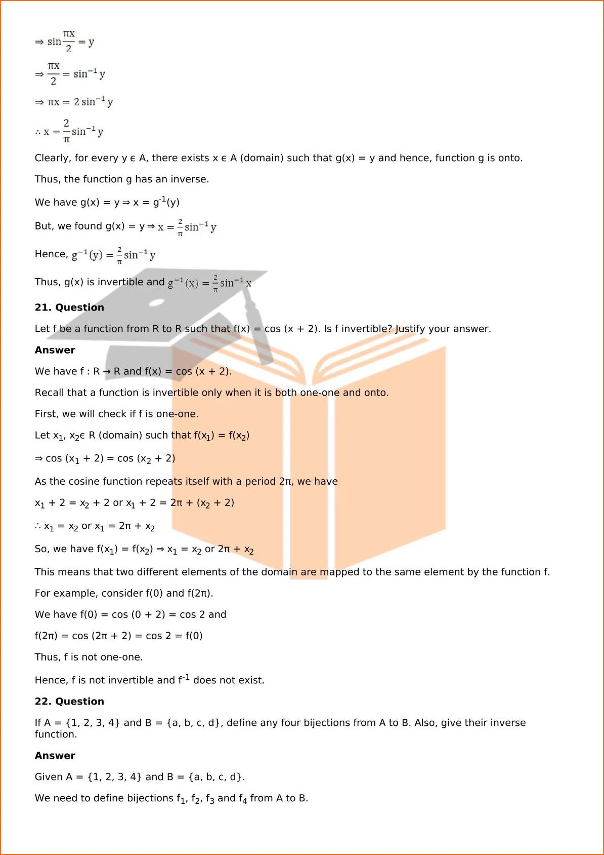 RD Sharma Solutions For Class 12 Maths Chapter 2 Functions