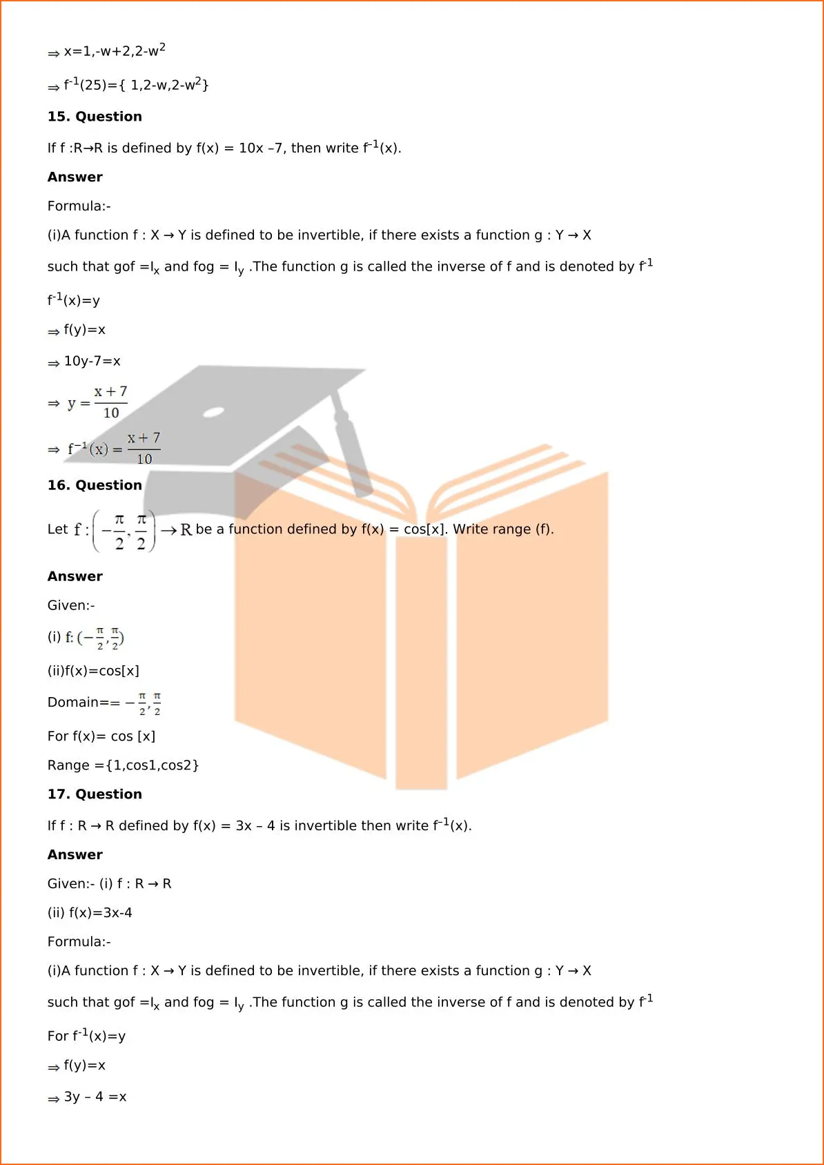 RD Sharma Solutions For Class 12 Maths Chapter 2 Functions