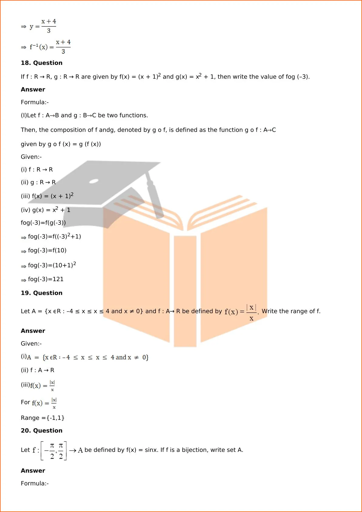 RD Sharma Solutions For Class 12 Maths Chapter 2 Functions