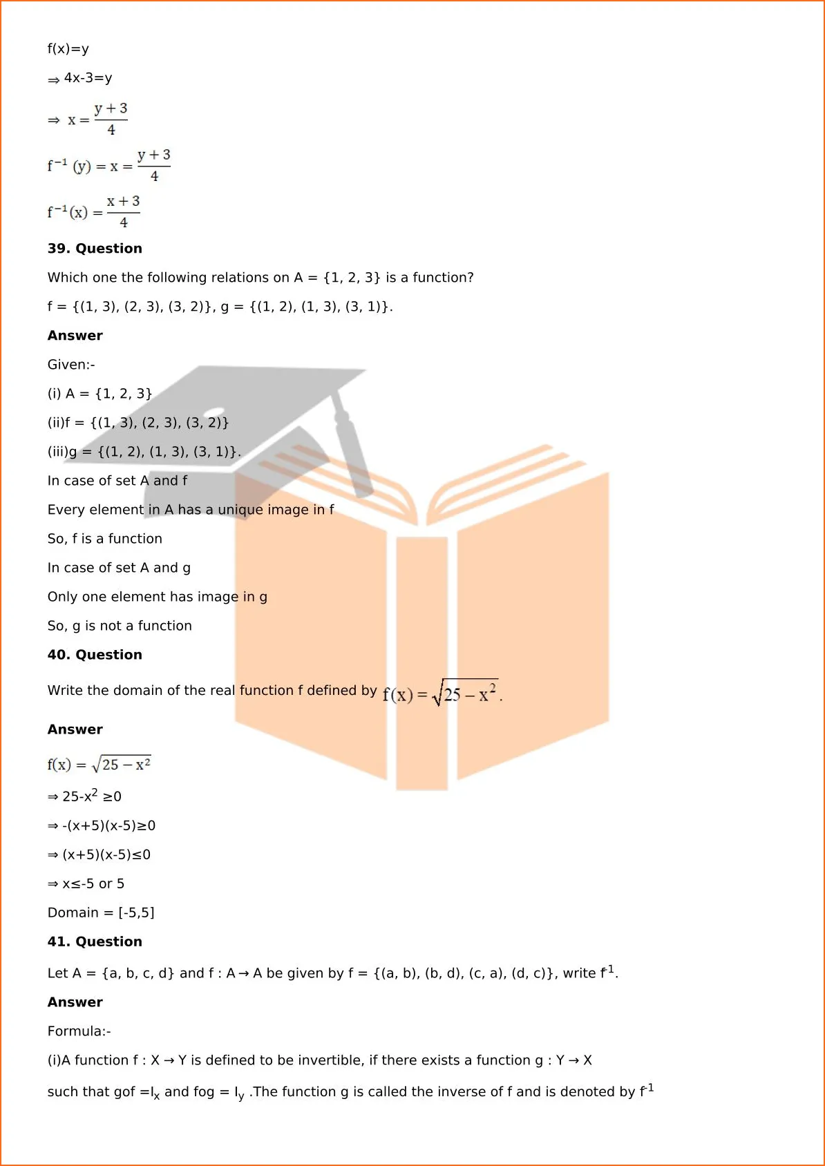 RD Sharma Solutions For Class 12 Maths Chapter 2 Functions