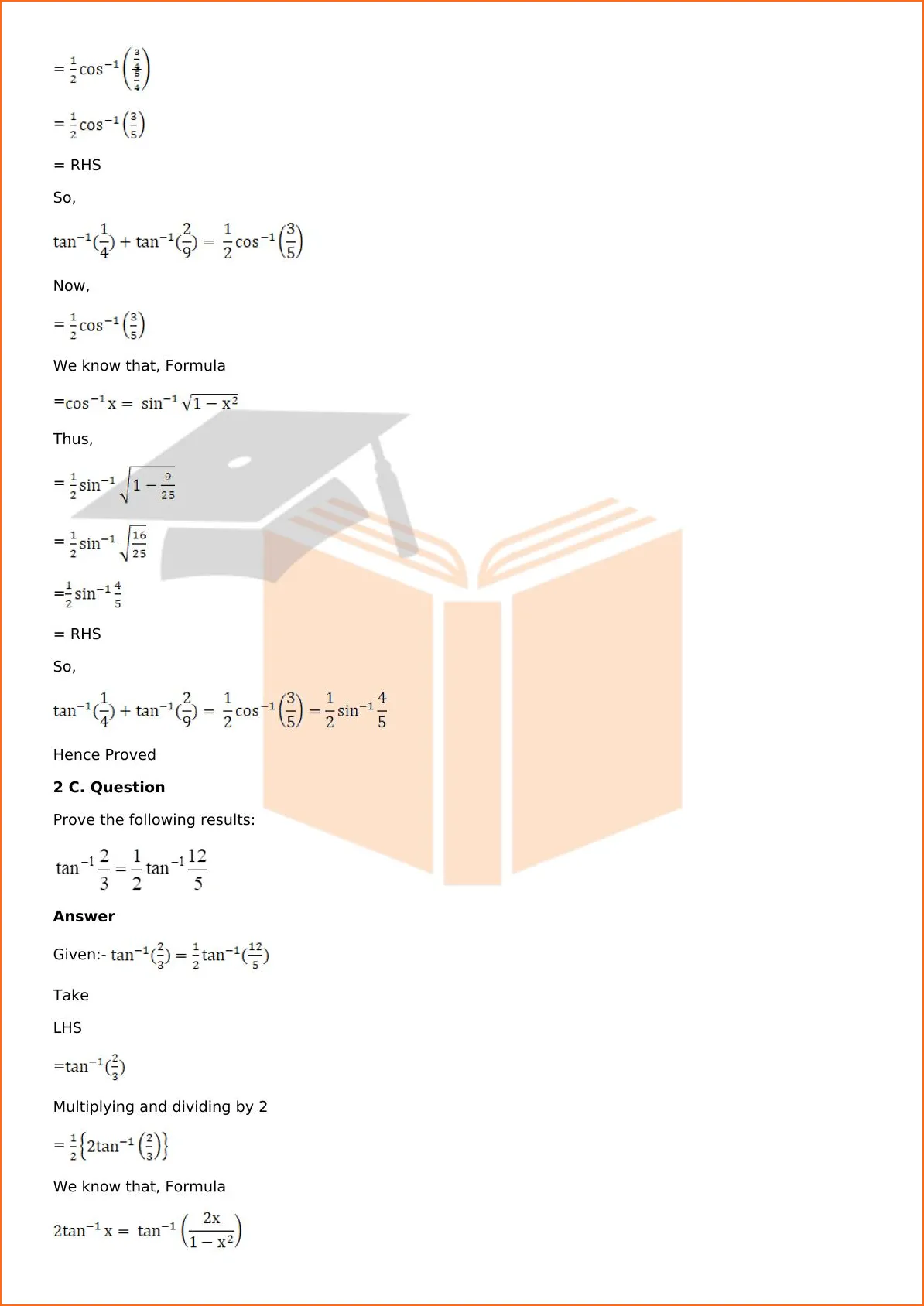 RD Sharma Solutions For Class 12 Maths Chapter 4 Inverse Trigonometric Functions