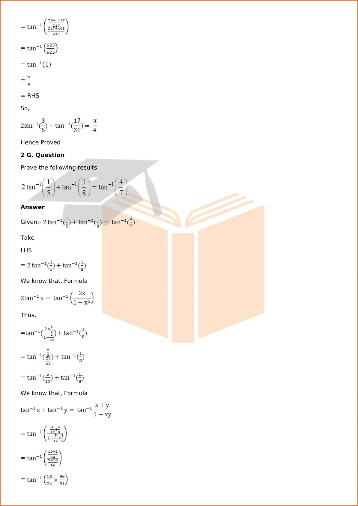 RD Sharma Solutions For Class 12 Maths Chapter 4 Inverse Trigonometric Functions