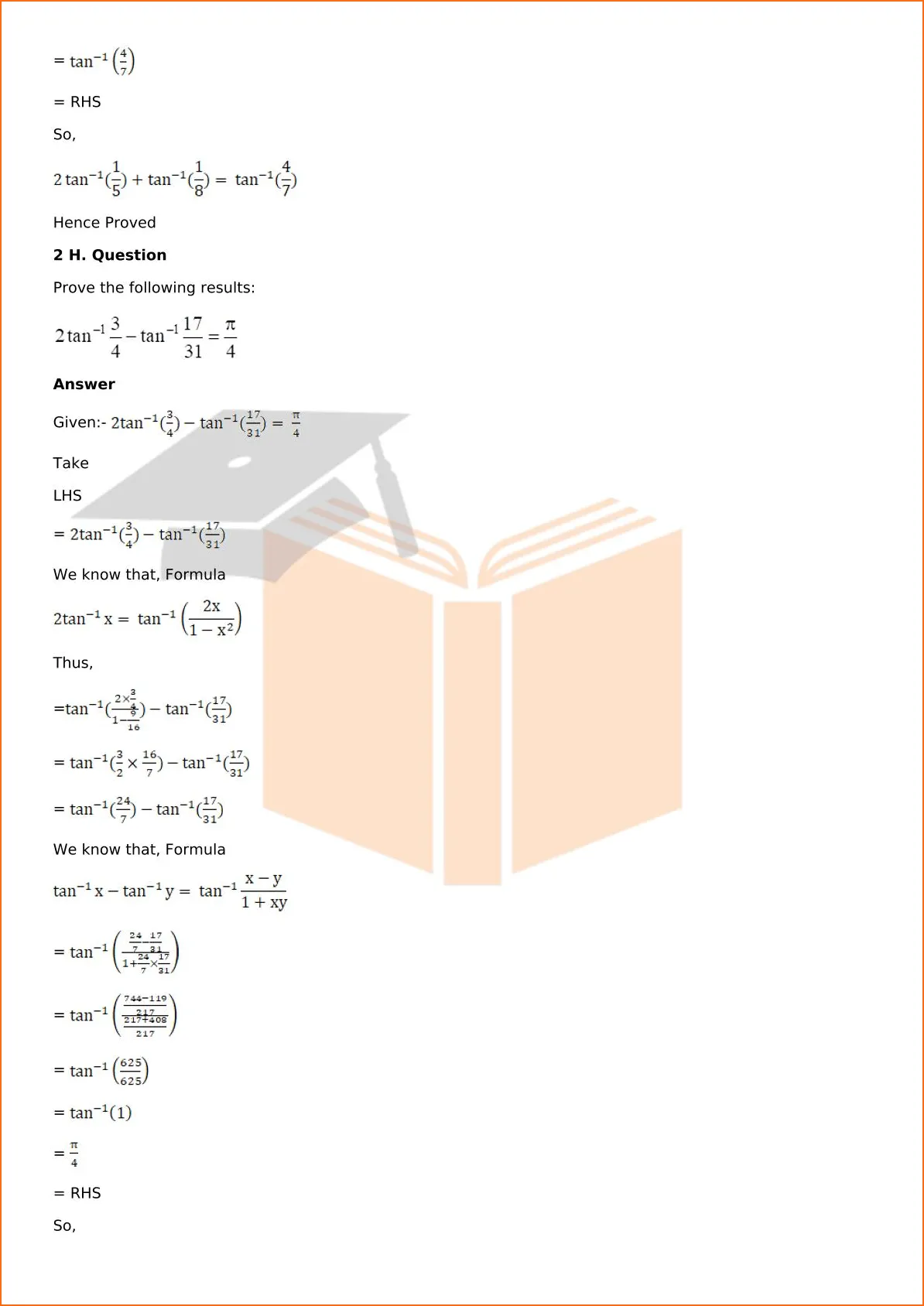 RD Sharma Solutions For Class 12 Maths Chapter 4 Inverse Trigonometric Functions