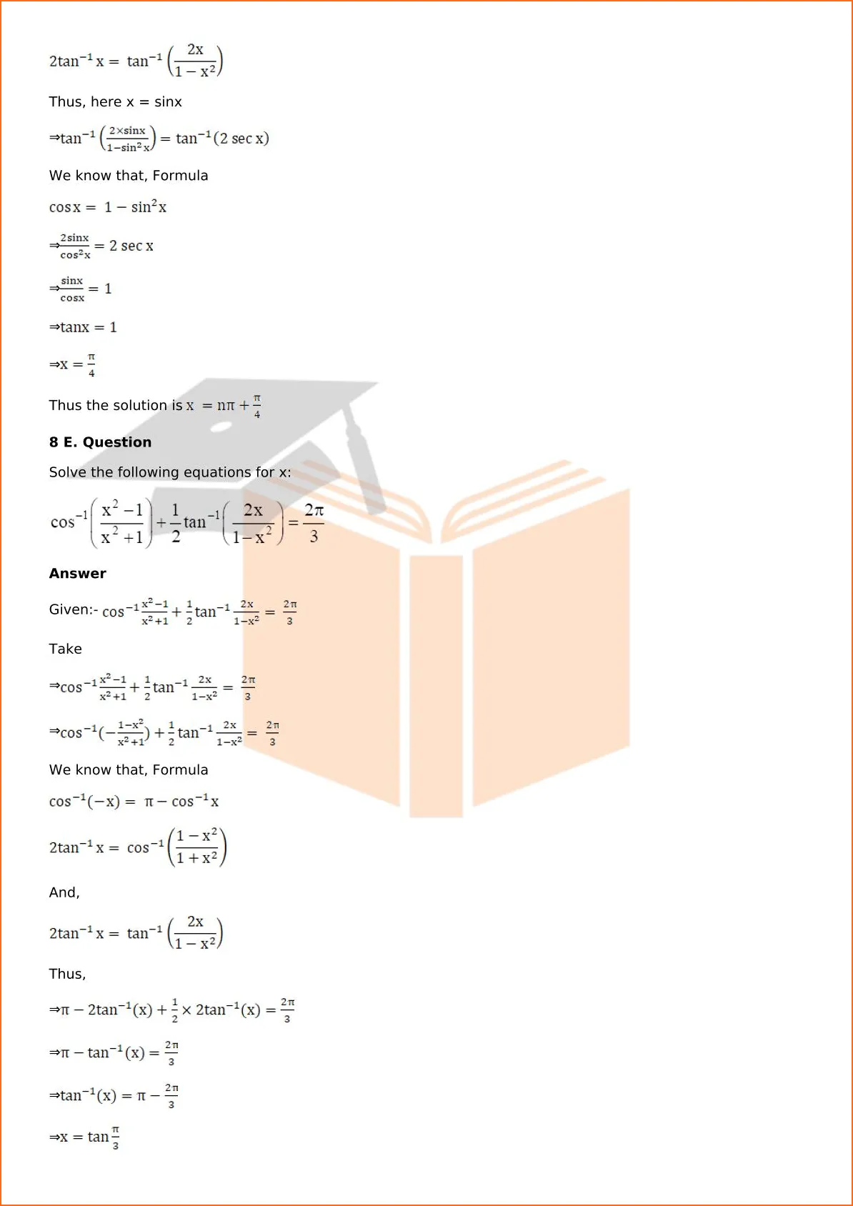 RD Sharma Solutions For Class 12 Maths Chapter 4 Inverse Trigonometric Functions