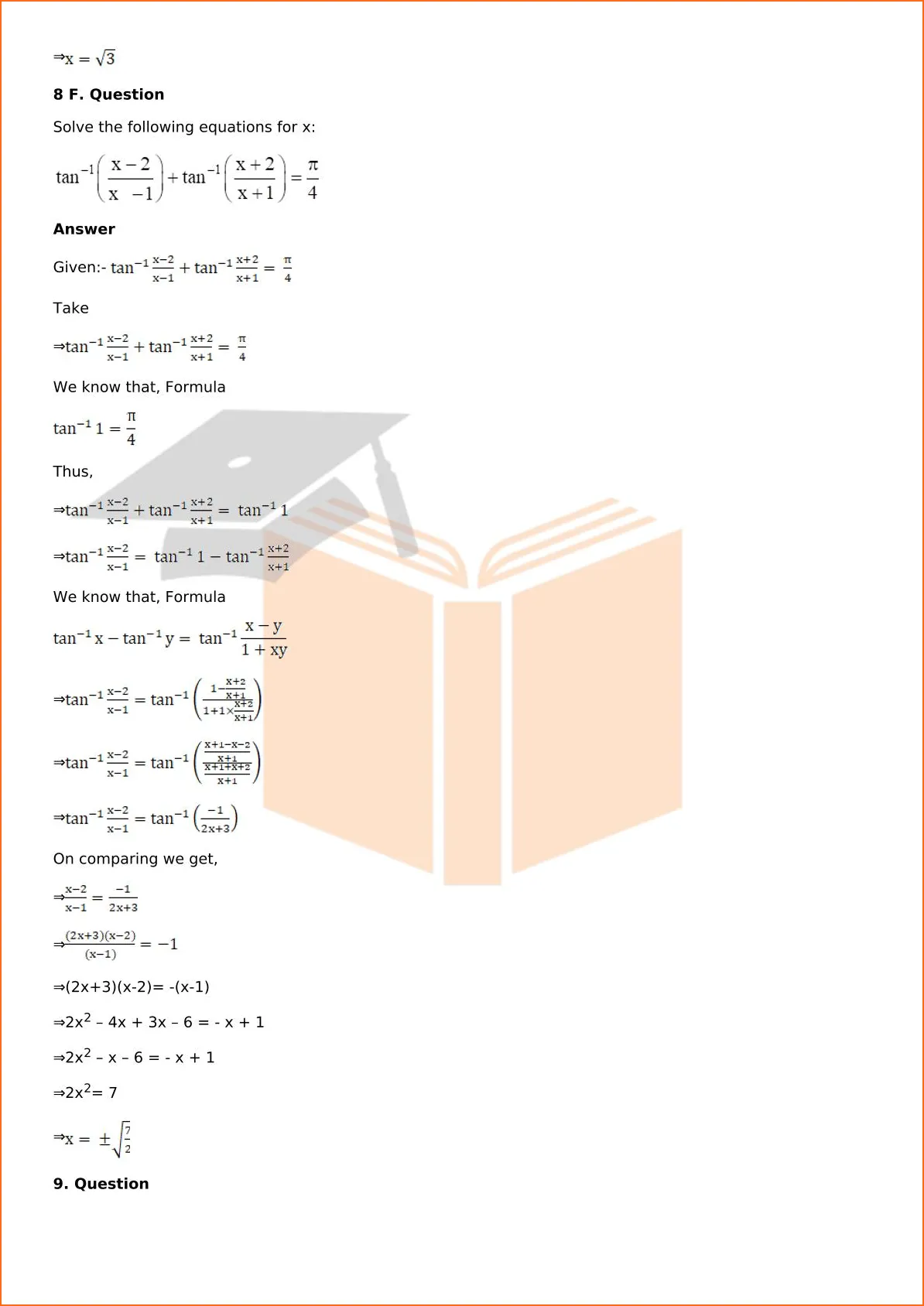 RD Sharma Solutions For Class 12 Maths Chapter 4 Inverse Trigonometric Functions