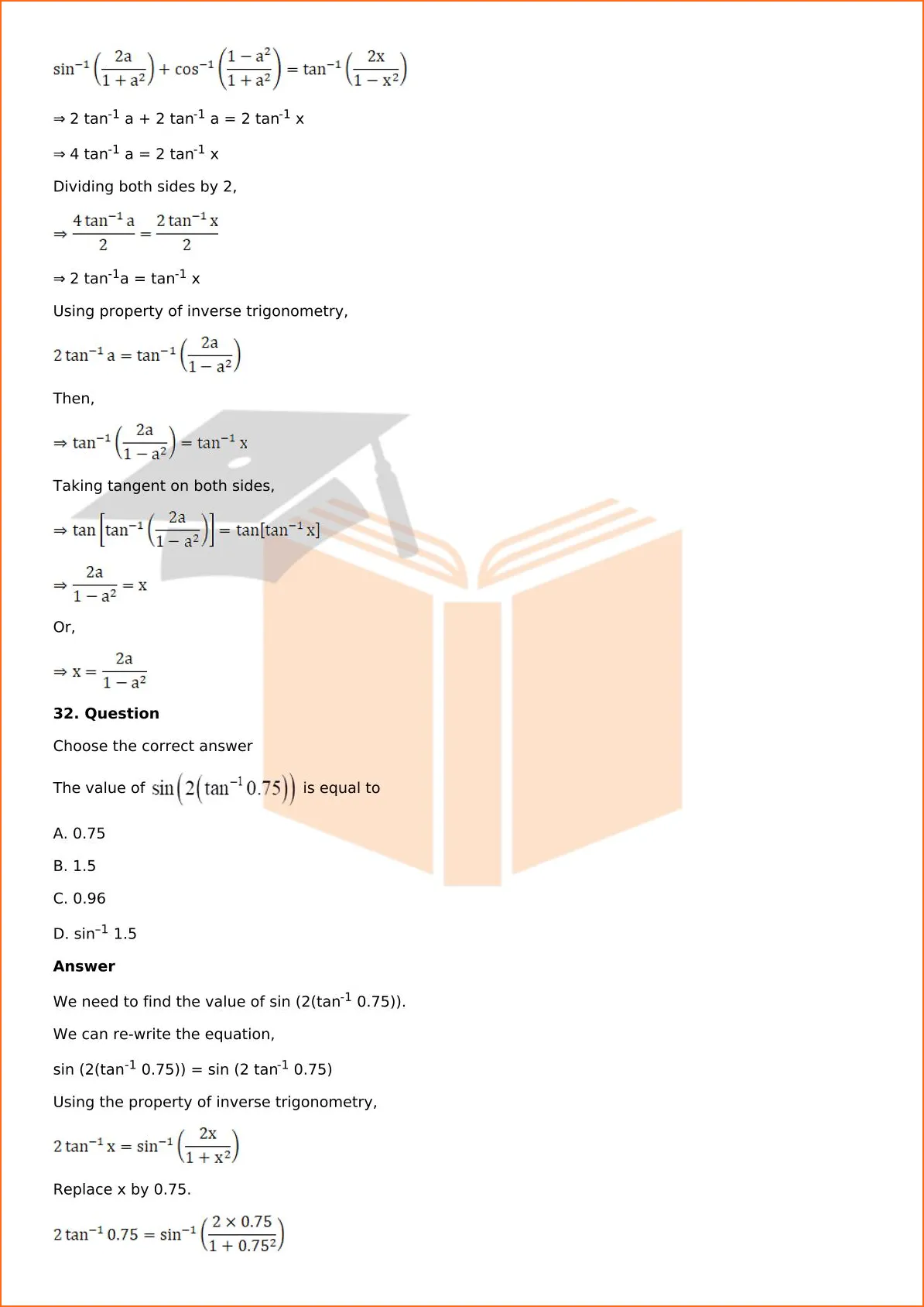 RD Sharma Solutions For Class 12 Maths Chapter 4 Inverse Trigonometric Functions