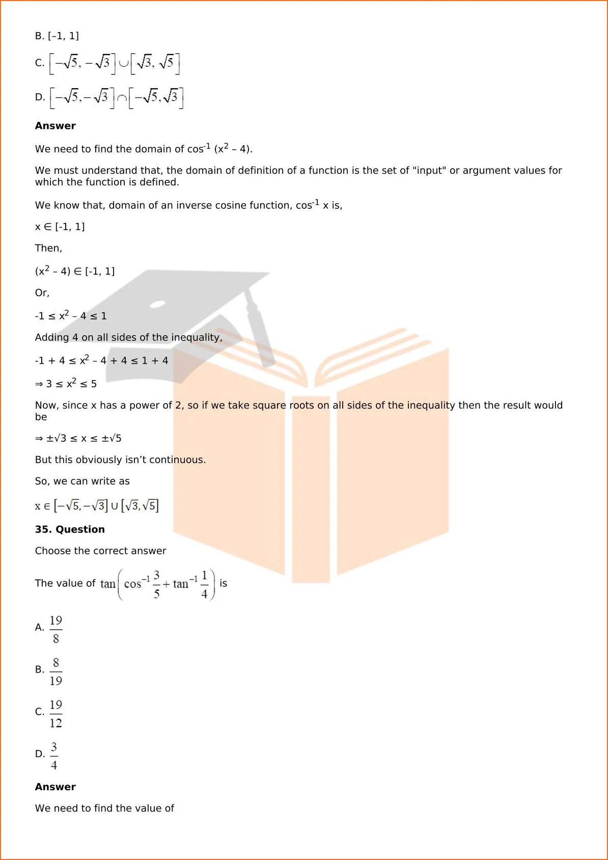 RD Sharma Solutions For Class 12 Maths Chapter 4 Inverse Trigonometric Functions