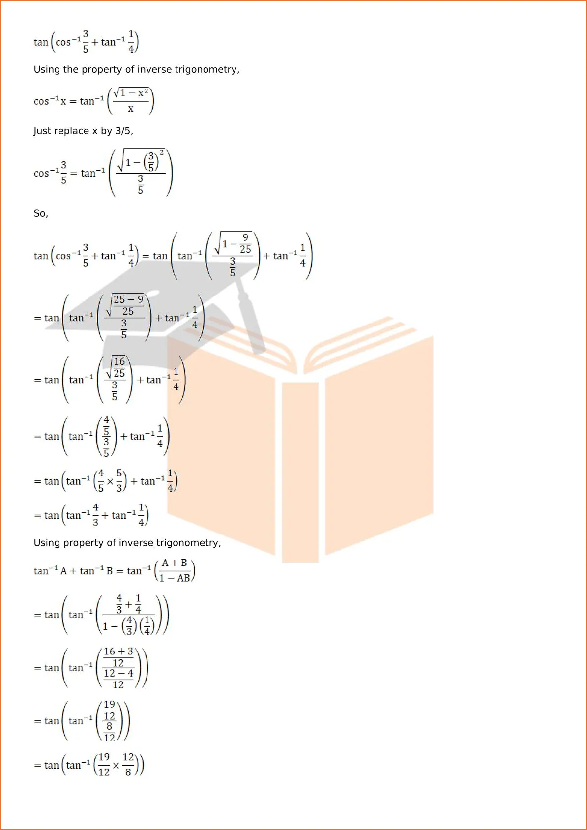 RD Sharma Solutions For Class 12 Maths Chapter 4 Inverse Trigonometric Functions