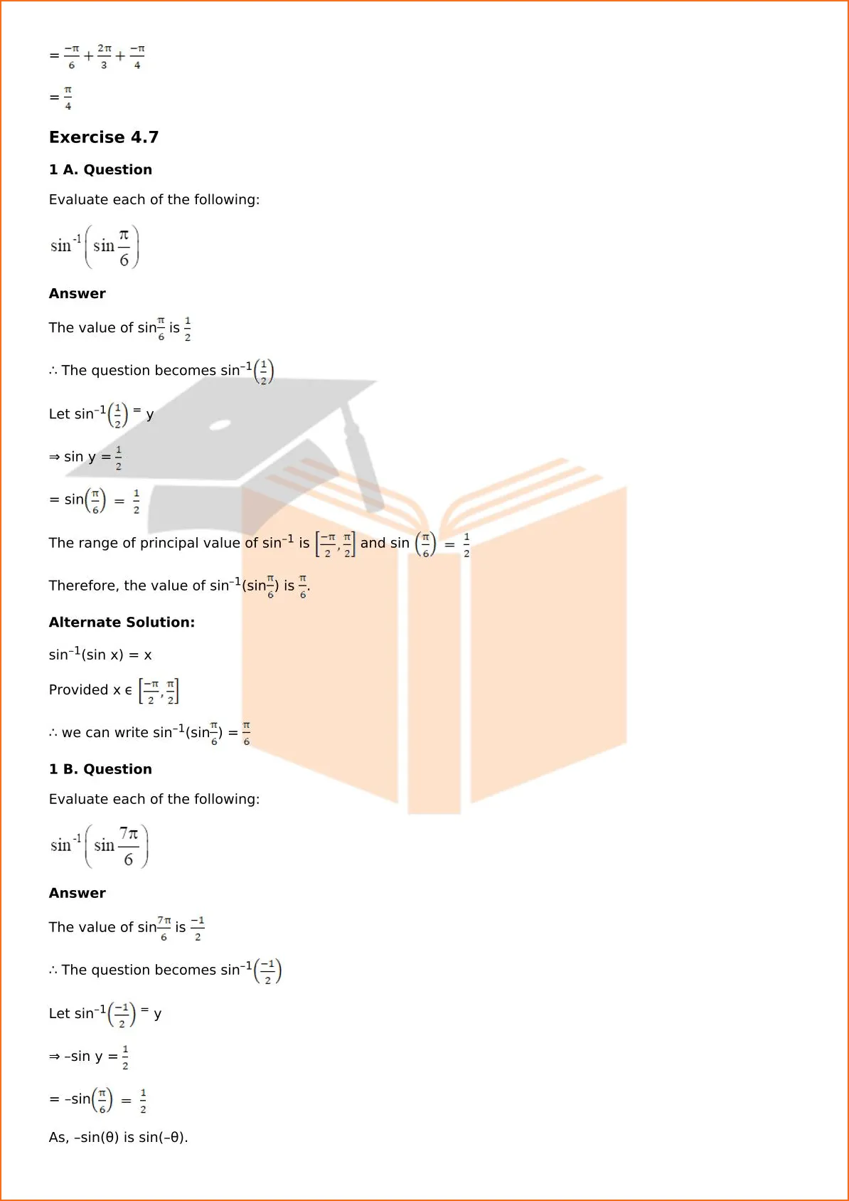 RD Sharma Solutions For Class 12 Maths Chapter 4 Inverse Trigonometric Functions