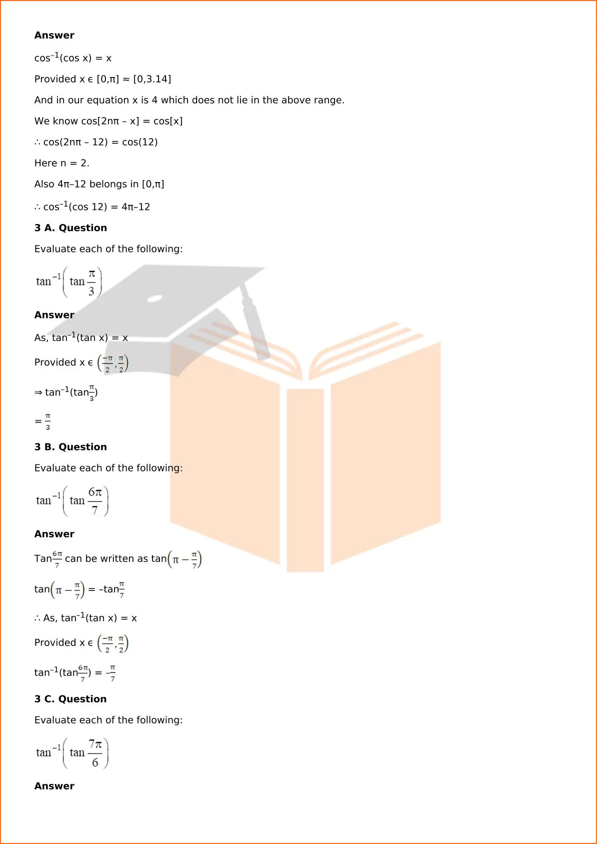 RD Sharma Solutions For Class 12 Maths Chapter 4 Inverse Trigonometric Functions