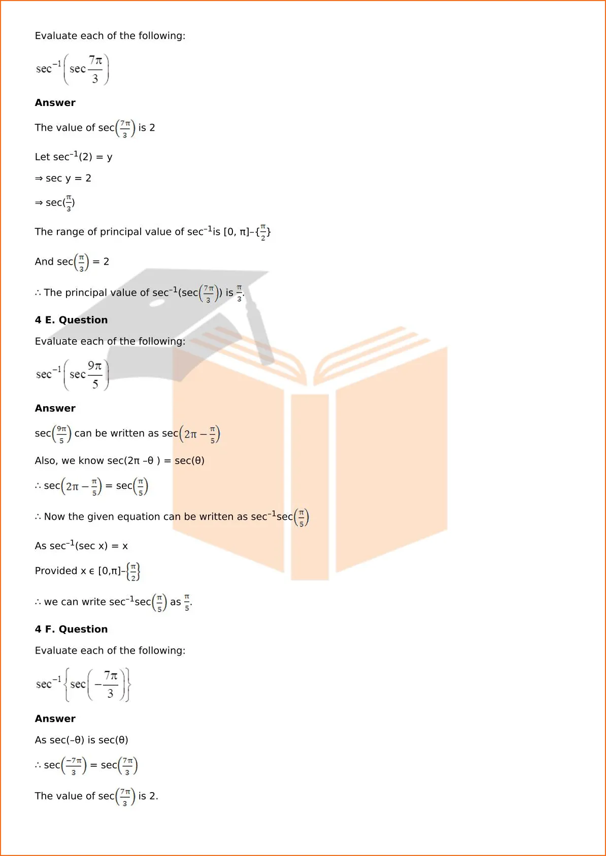 RD Sharma Solutions For Class 12 Maths Chapter 4 Inverse Trigonometric Functions