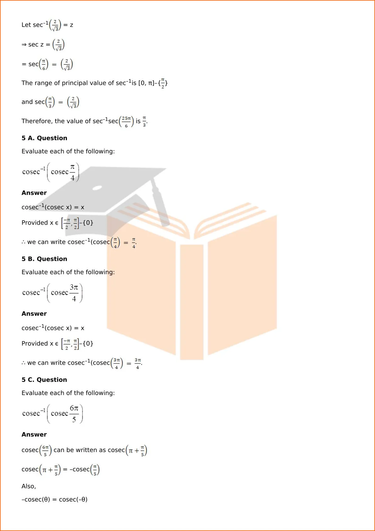 RD Sharma Solutions For Class 12 Maths Chapter 4 Inverse Trigonometric Functions