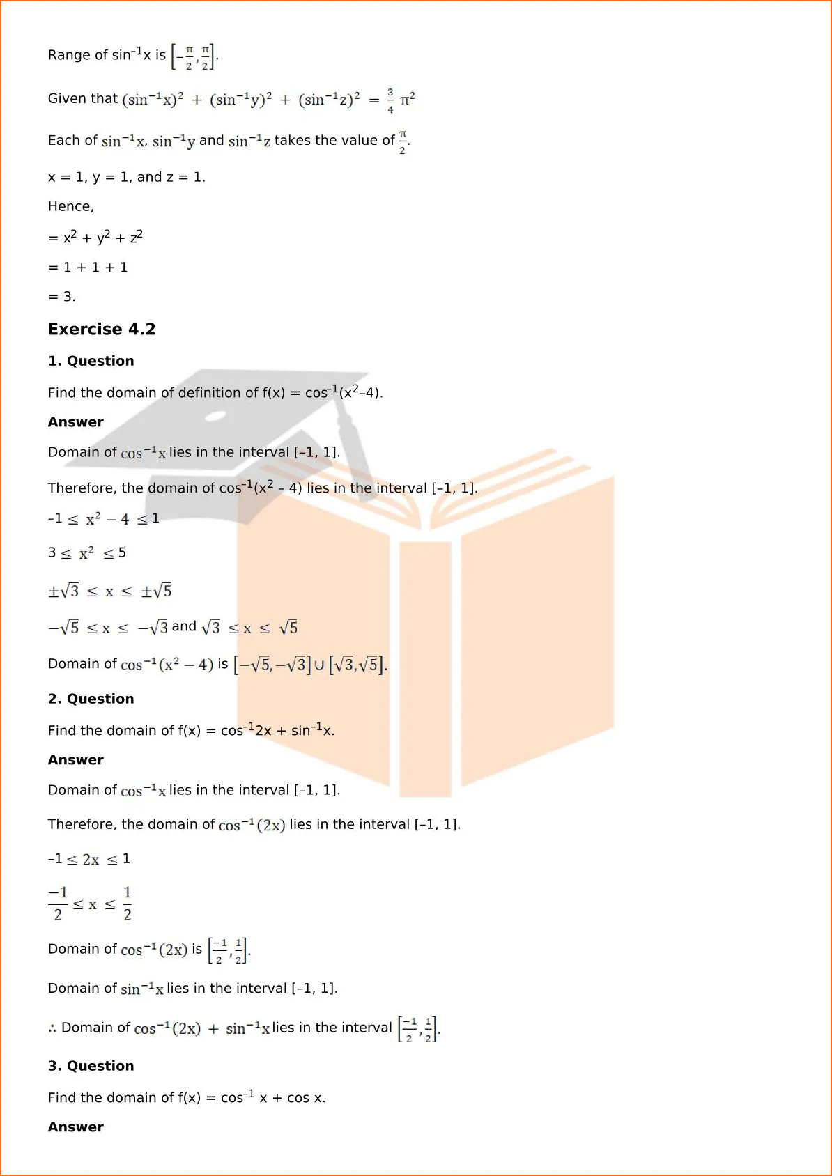 RD Sharma Solutions For Class 12 Maths Chapter 4 Inverse Trigonometric Functions