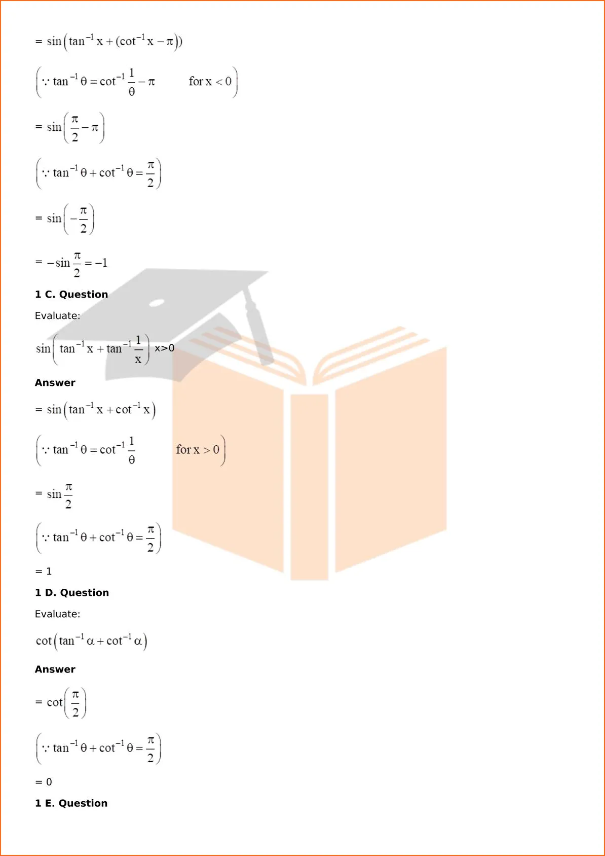 RD Sharma Solutions For Class 12 Maths Chapter 4 Inverse Trigonometric Functions