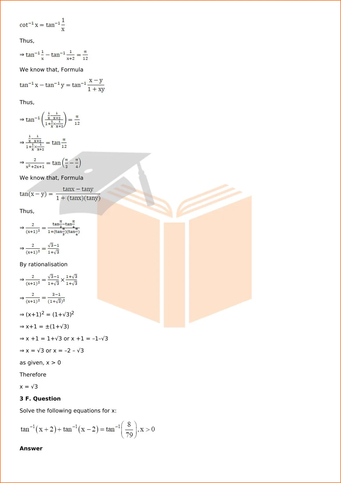 RD Sharma Solutions For Class 12 Maths Chapter 4 Inverse Trigonometric Functions