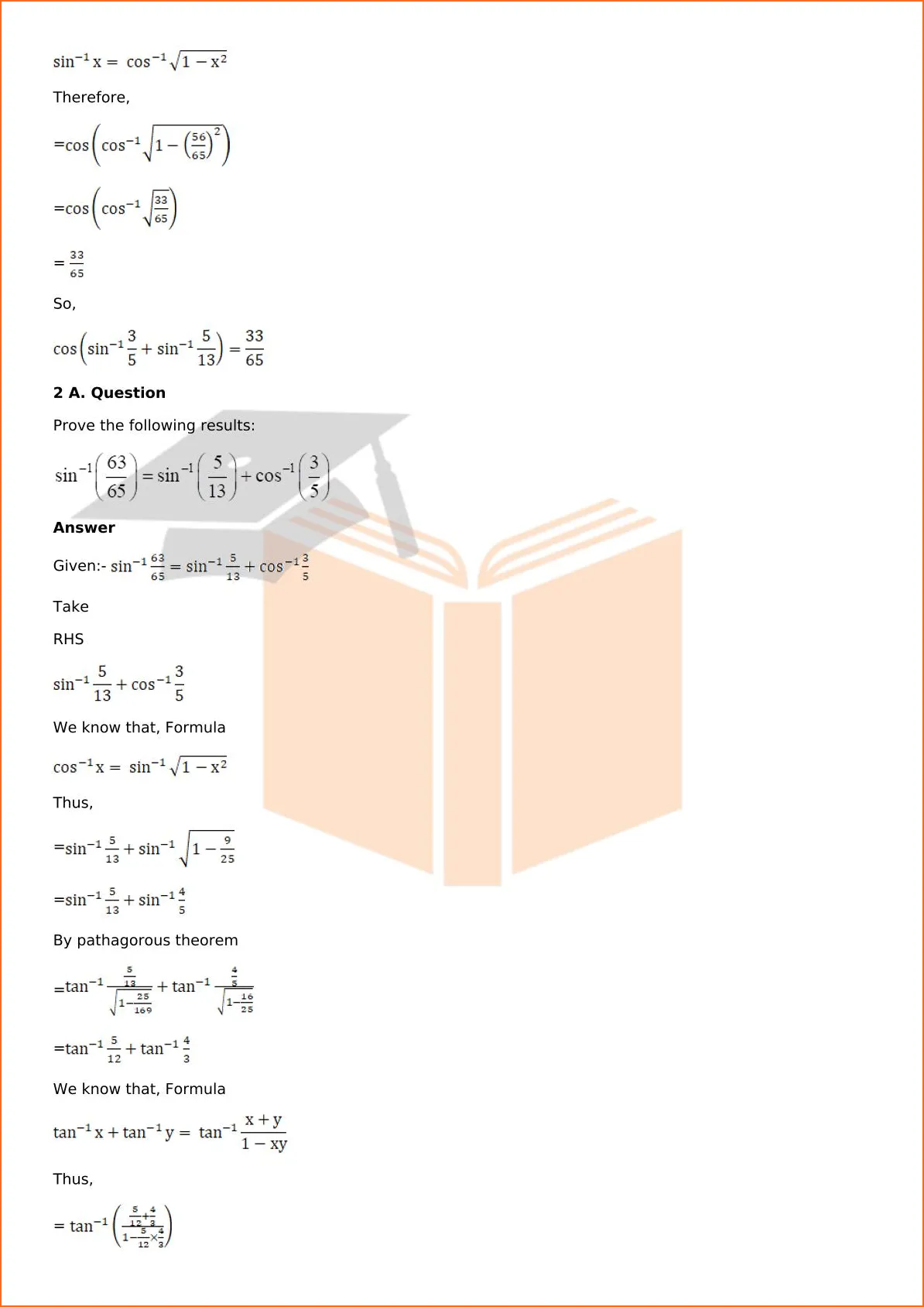 RD Sharma Solutions For Class 12 Maths Chapter 4 Inverse Trigonometric Functions