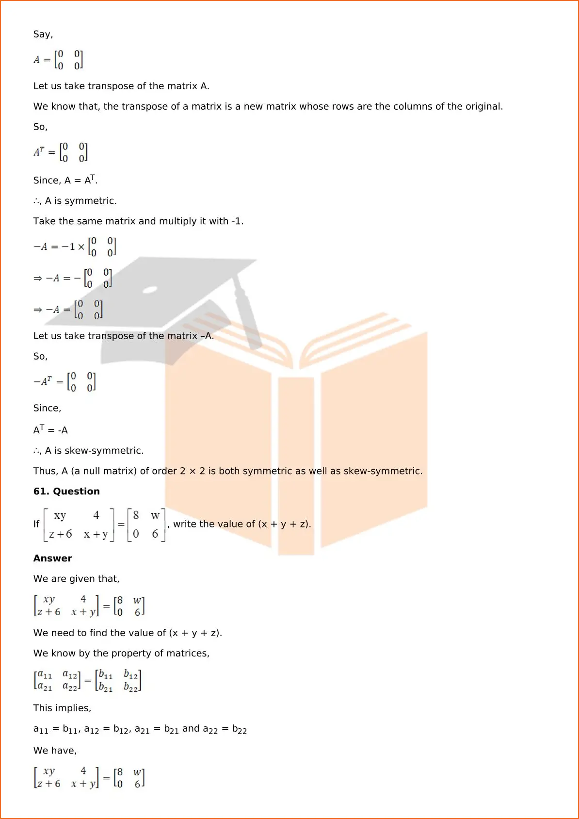 RD Sharma Solutions For Class 12 Maths Chapter 5 Algebra Of Matrices
