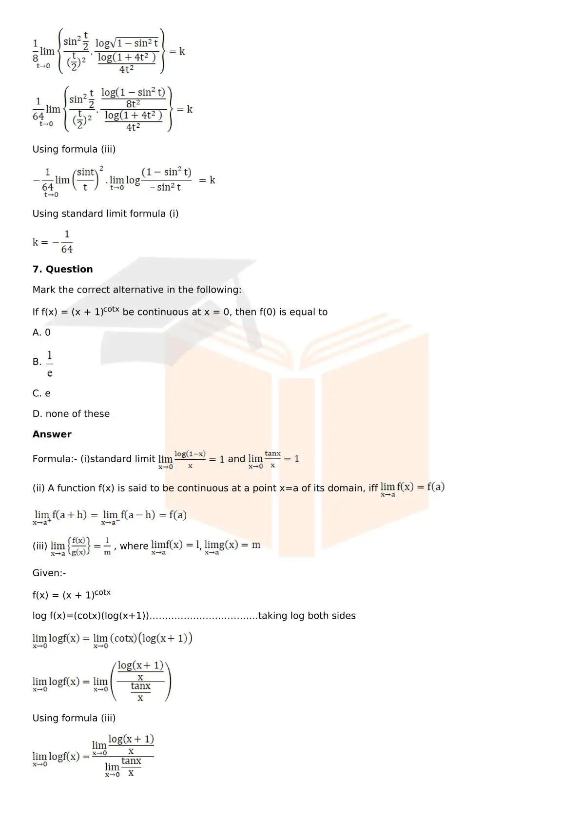 RD Sharma Solutions For Class 12 Maths Chapter 9 Continuity