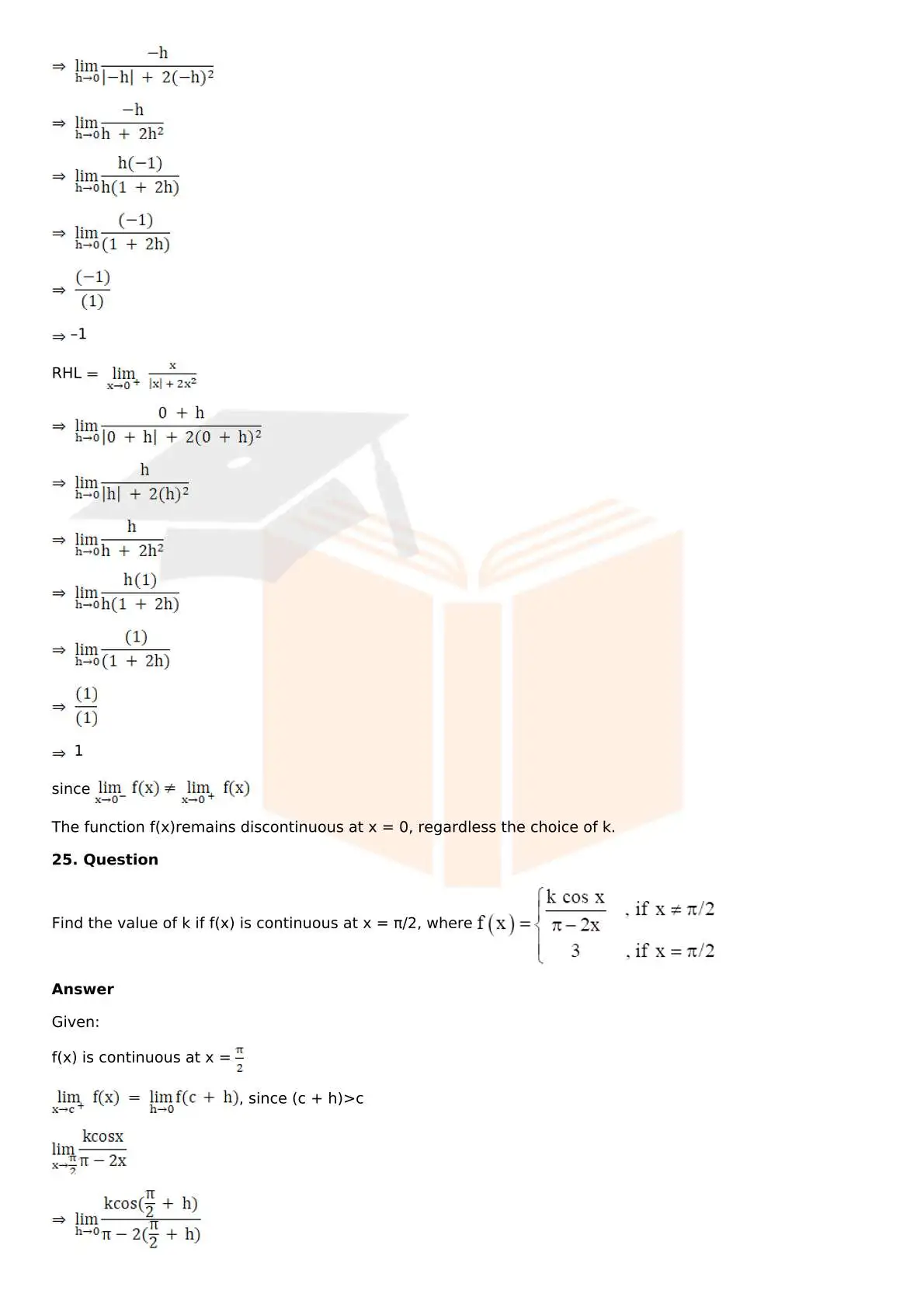 RD Sharma Solutions For Class 12 Maths Chapter 9 Continuity