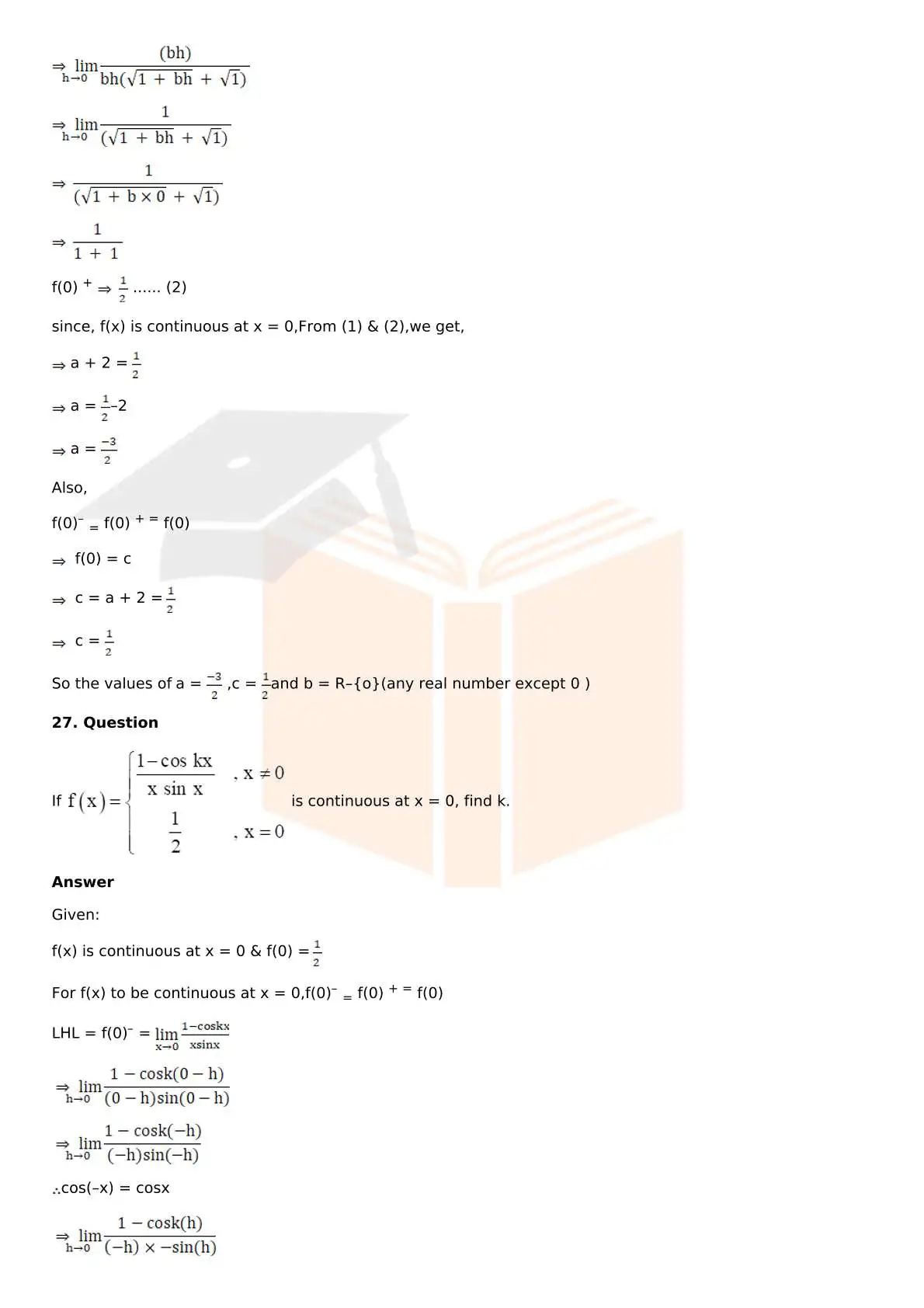 RD Sharma Solutions For Class 12 Maths Chapter 9 Continuity