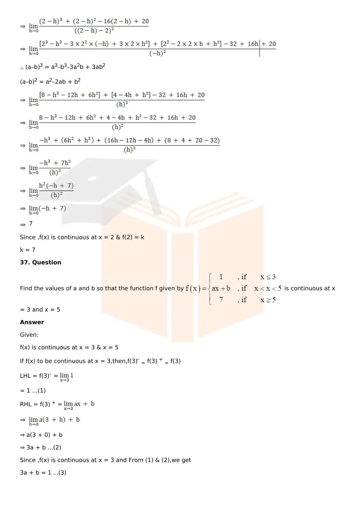 RD Sharma Solutions For Class 12 Maths Chapter 9 Continuity