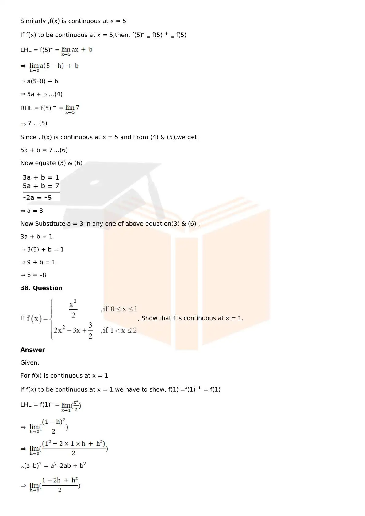 RD Sharma Solutions For Class 12 Maths Chapter 9 Continuity