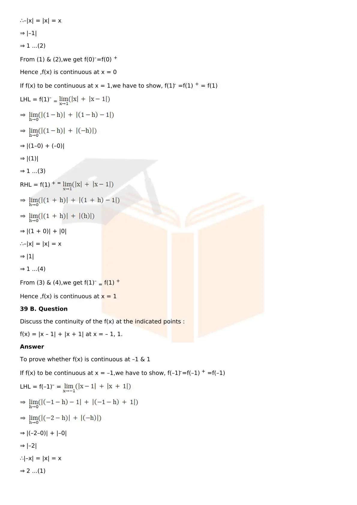 RD Sharma Solutions For Class 12 Maths Chapter 9 Continuity