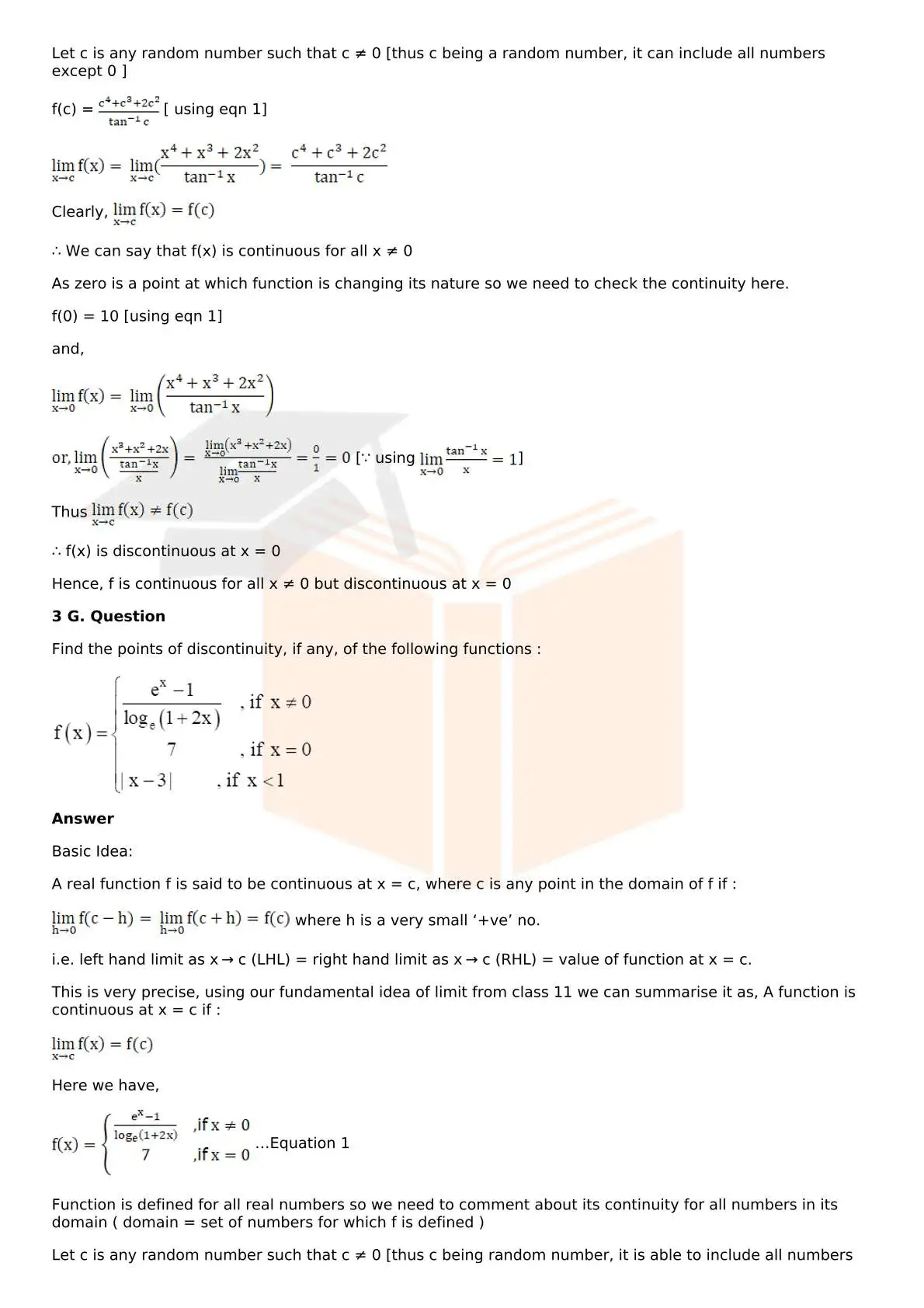 RD Sharma Solutions For Class 12 Maths Chapter 9 Continuity