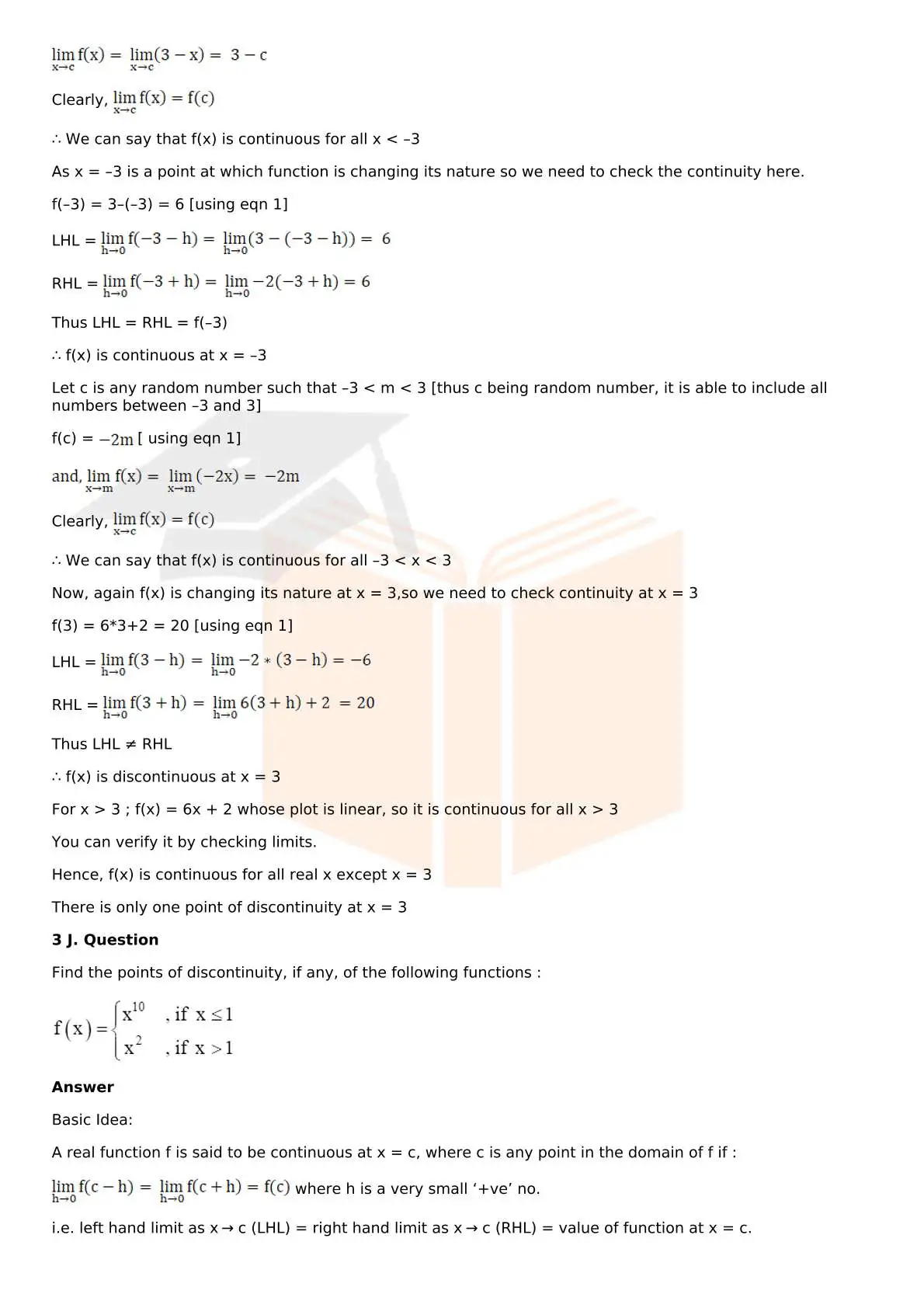 RD Sharma Solutions For Class 12 Maths Chapter 9 Continuity