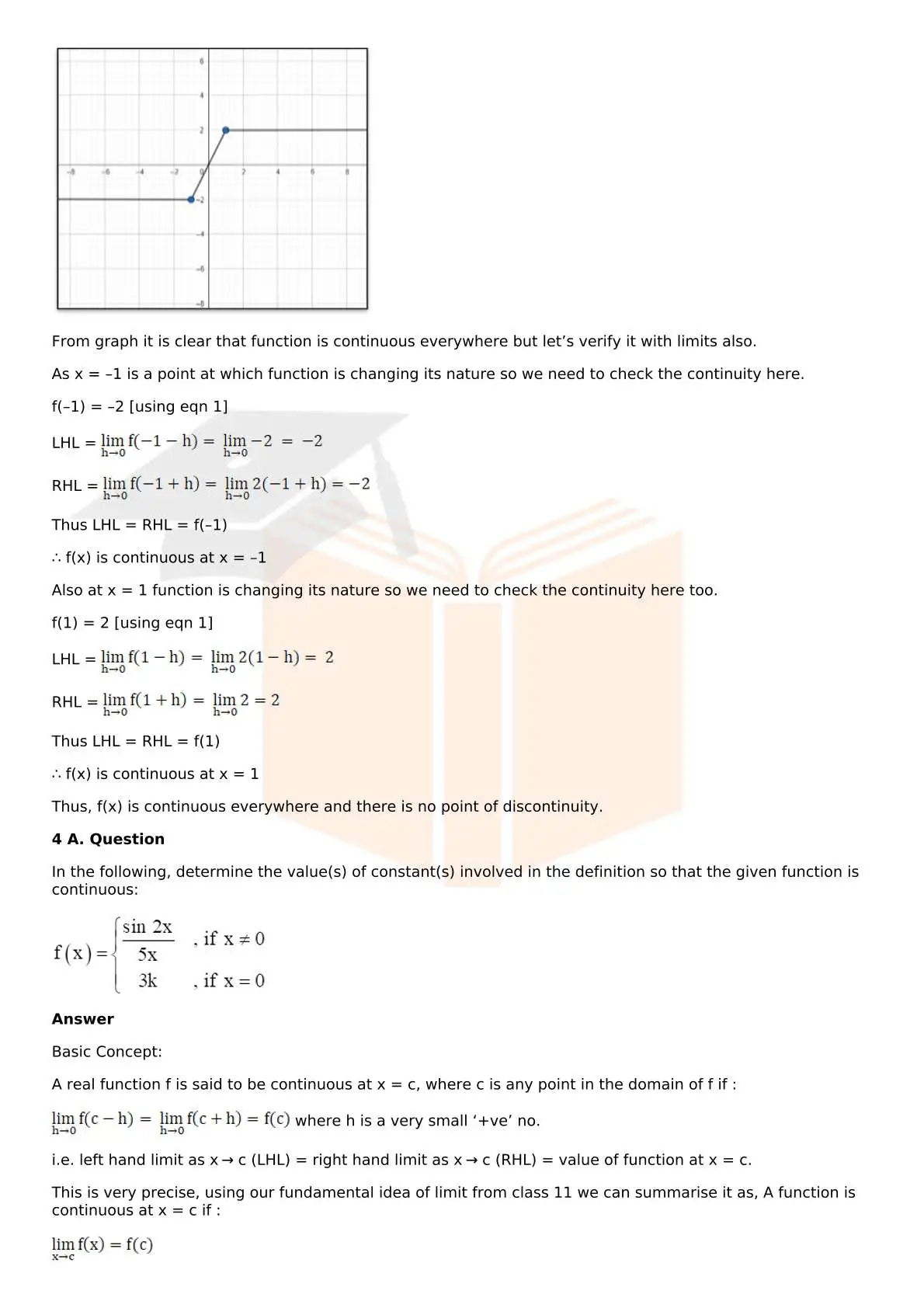 RD Sharma Solutions For Class 12 Maths Chapter 9 Continuity