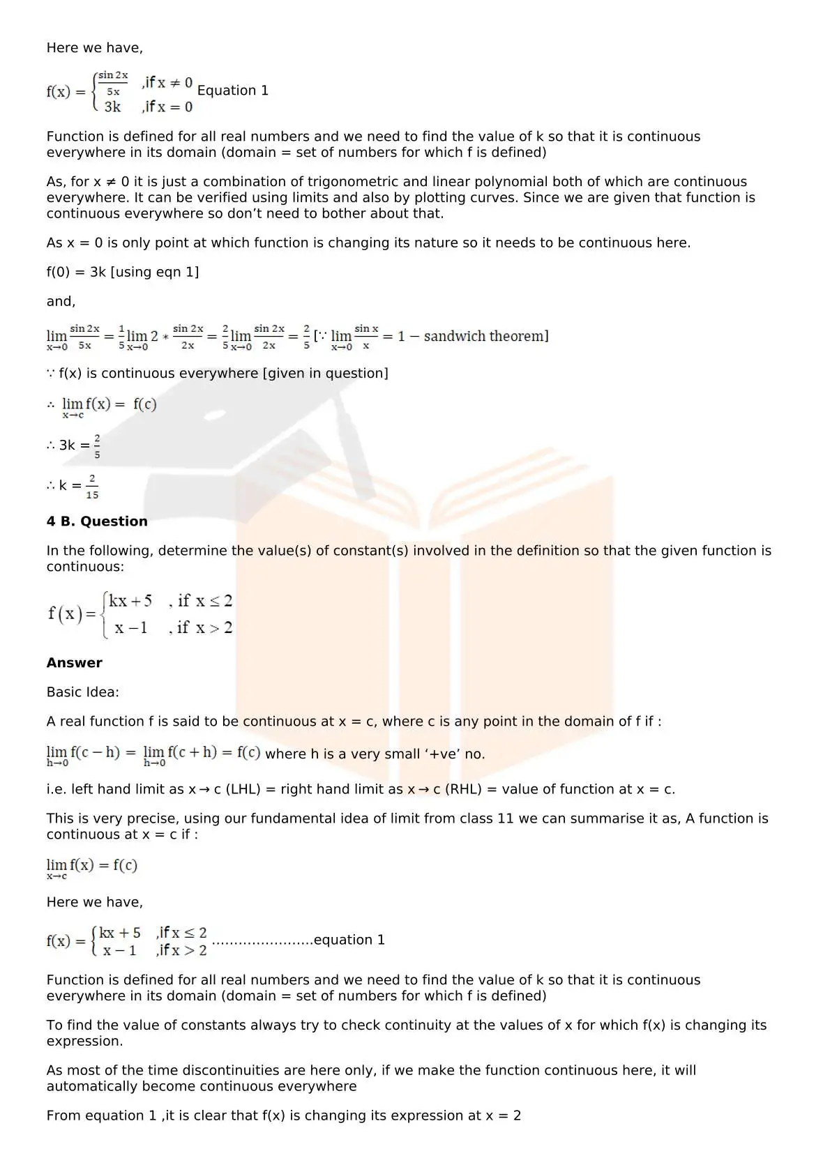 RD Sharma Solutions For Class 12 Maths Chapter 9 Continuity