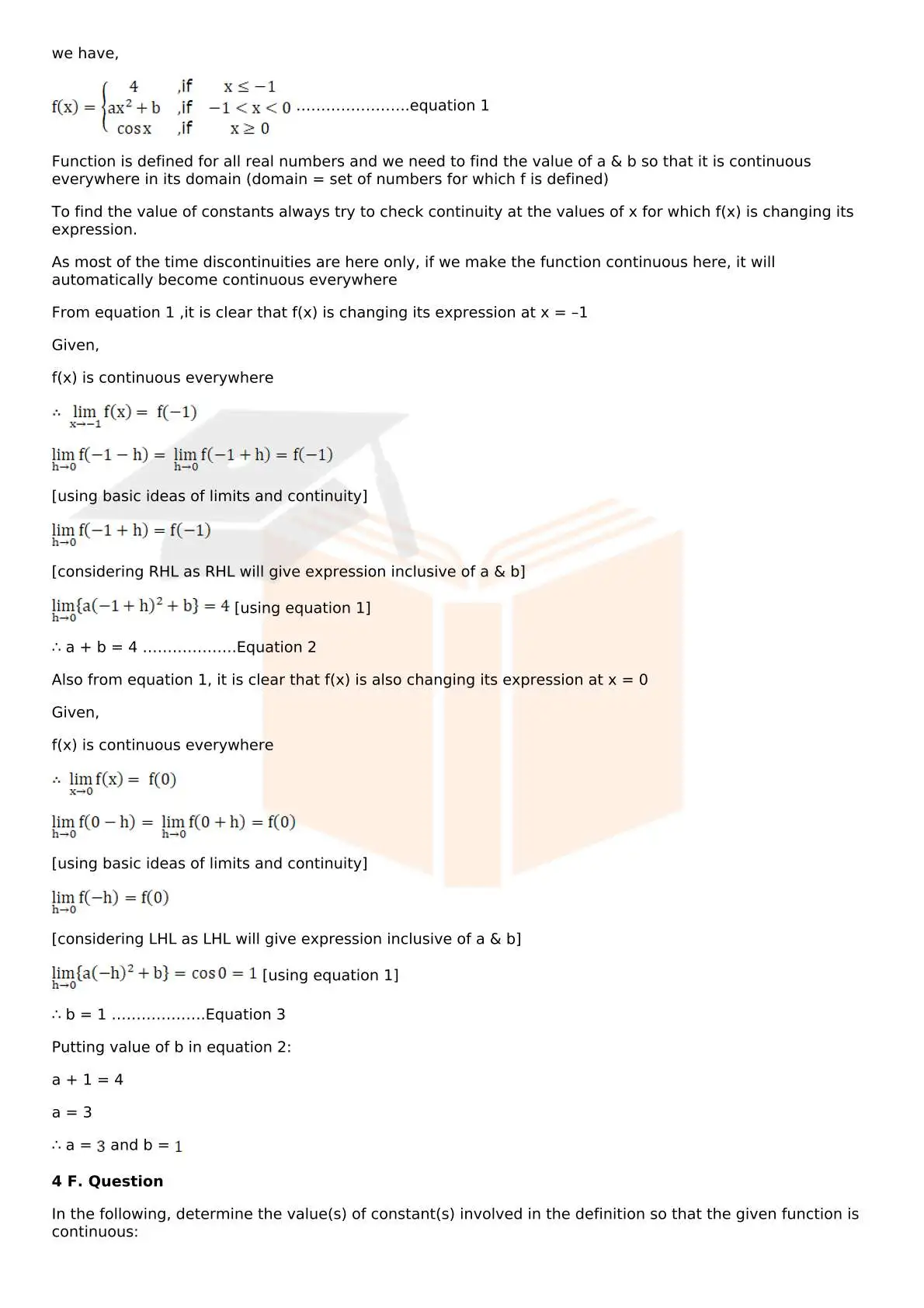 RD Sharma Solutions For Class 12 Maths Chapter 9 Continuity