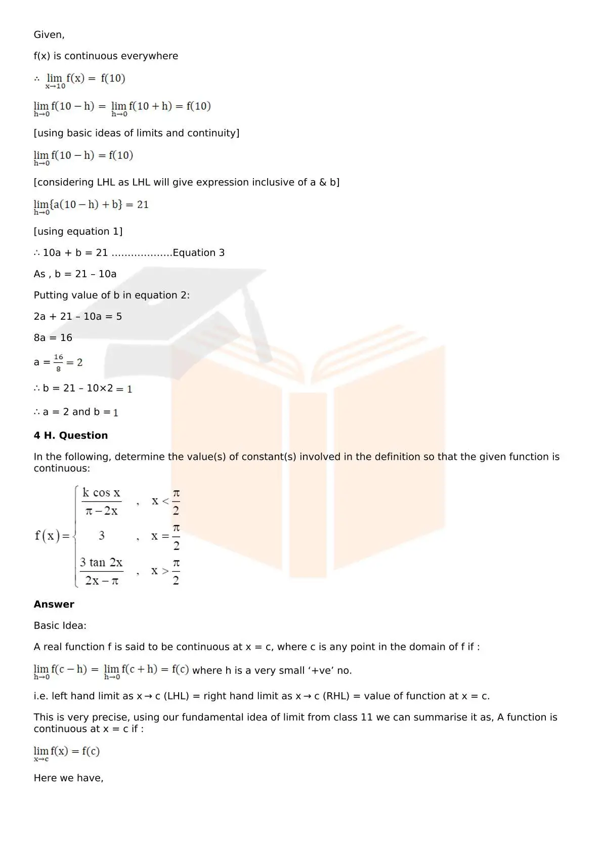 RD Sharma Solutions For Class 12 Maths Chapter 9 Continuity