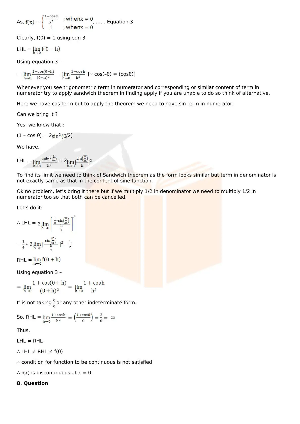 RD Sharma Solutions For Class 12 Maths Chapter 9 Continuity