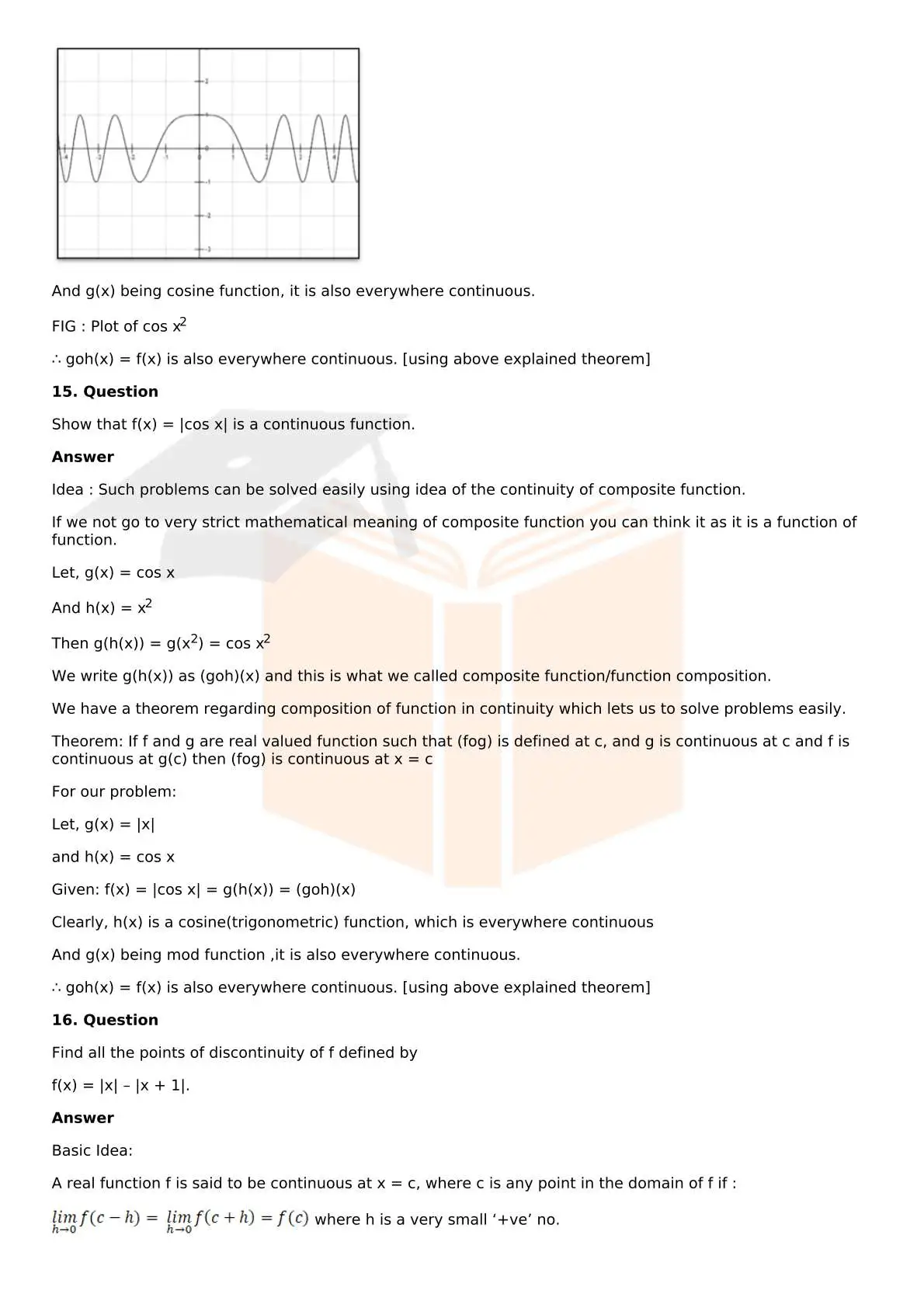 RD Sharma Solutions For Class 12 Maths Chapter 9 Continuity