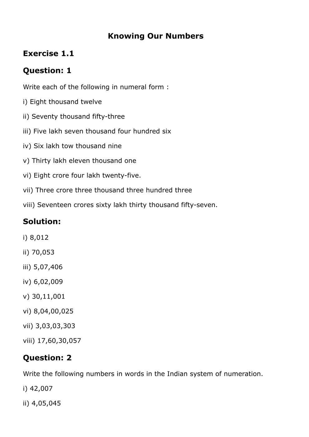 RD Sharma Solutions For Class 6 Maths Chapter 1