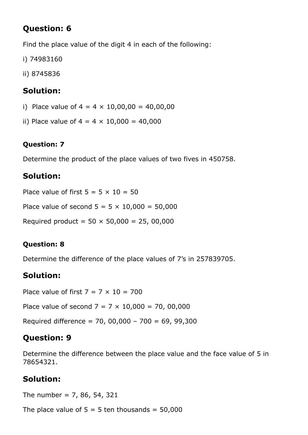 RD Sharma Solutions For Class 6 Maths Chapter 1