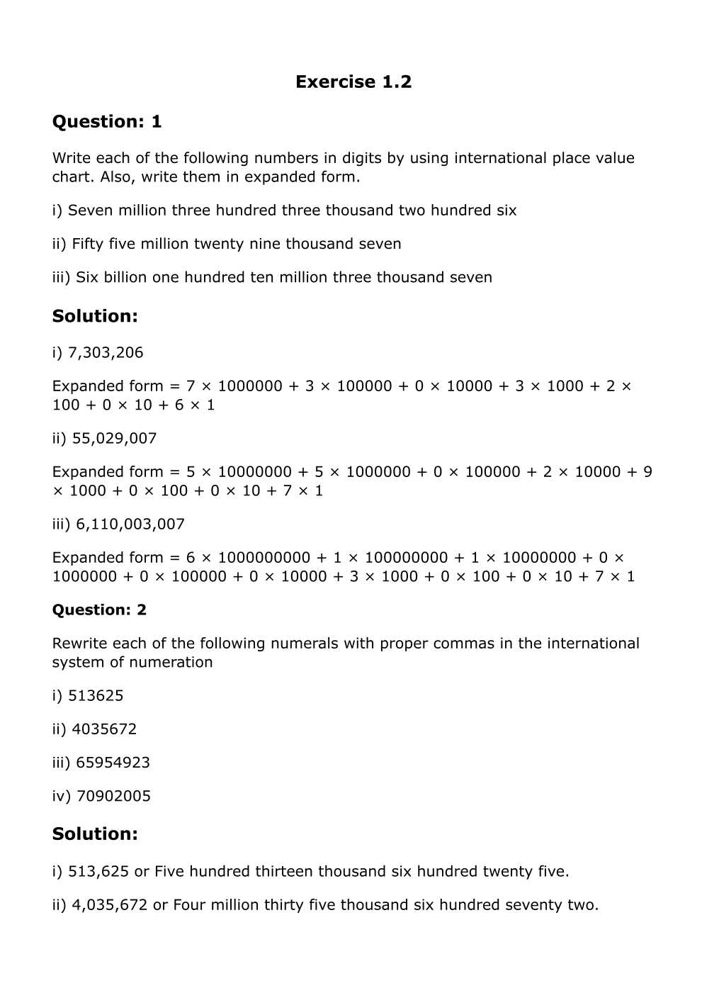 RD Sharma Solutions For Class 6 Maths Chapter 1