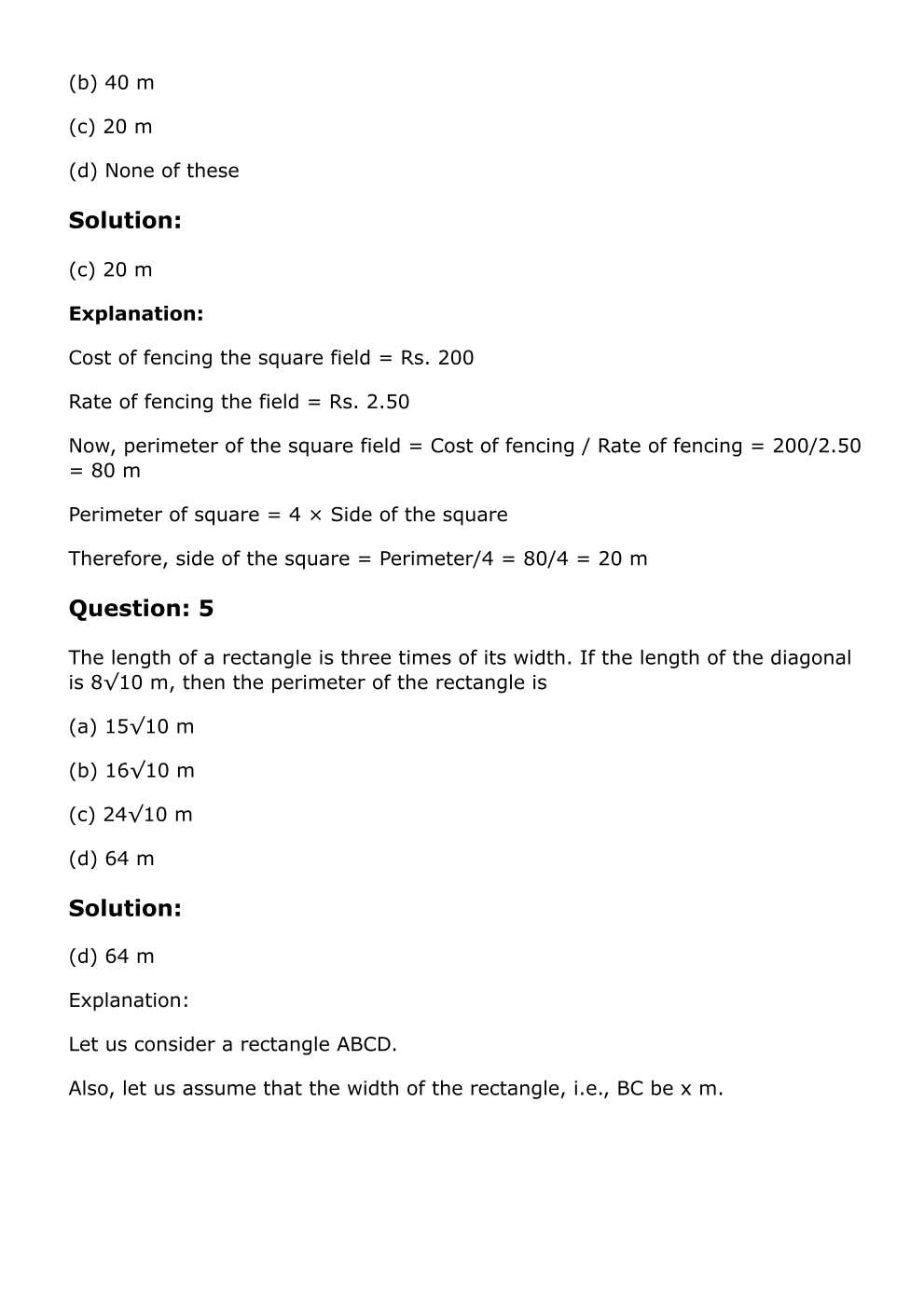 RD Sharma Solutions For Class 6 Maths Chapter 20